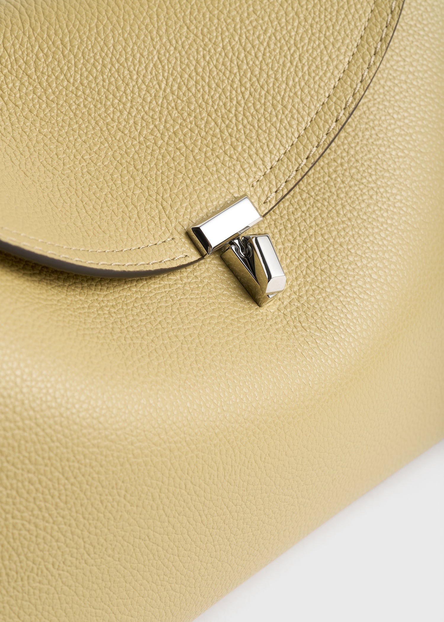 T-Lock grained-leather top handle desert