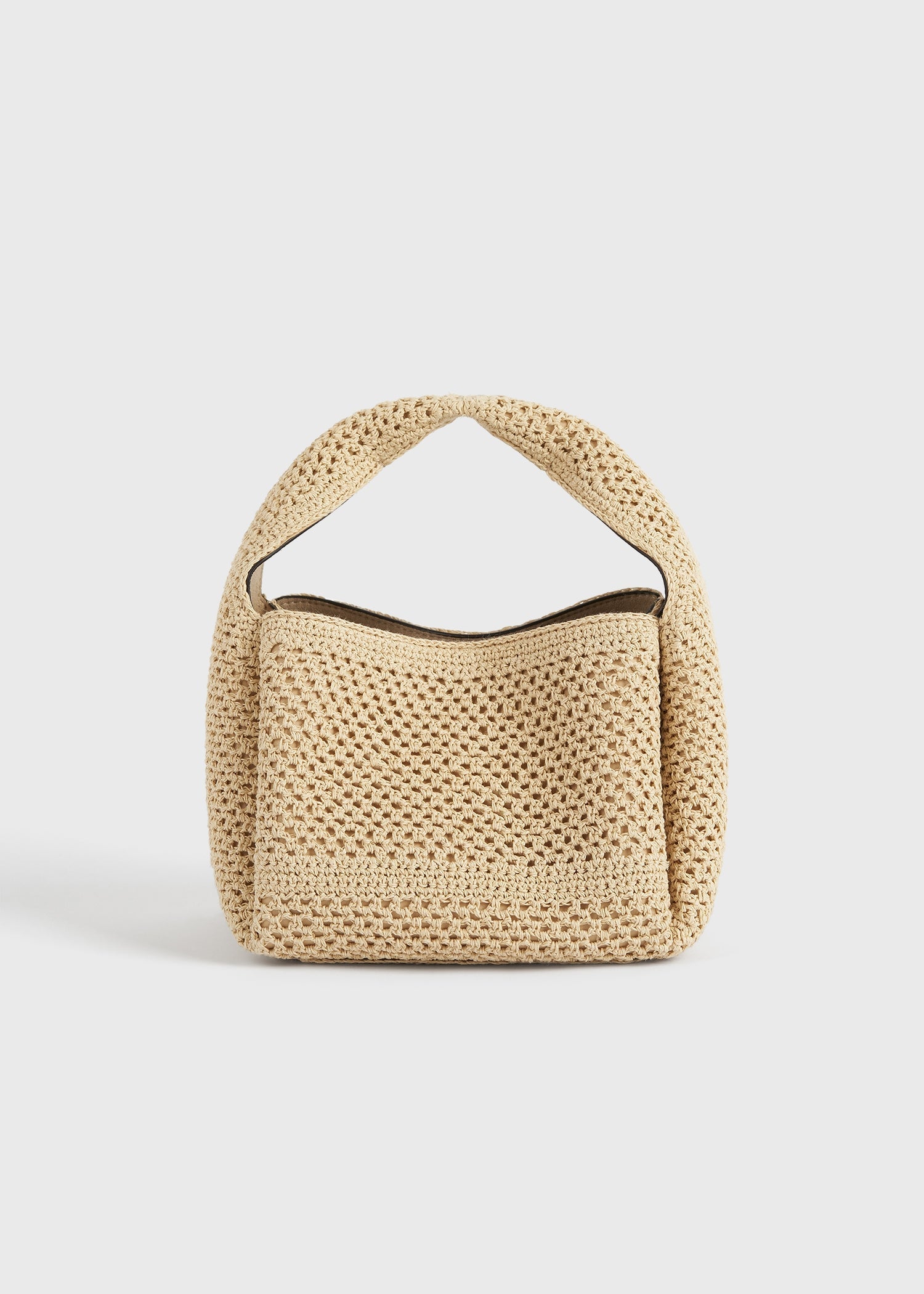 Petite crochet bucket bag vanilla