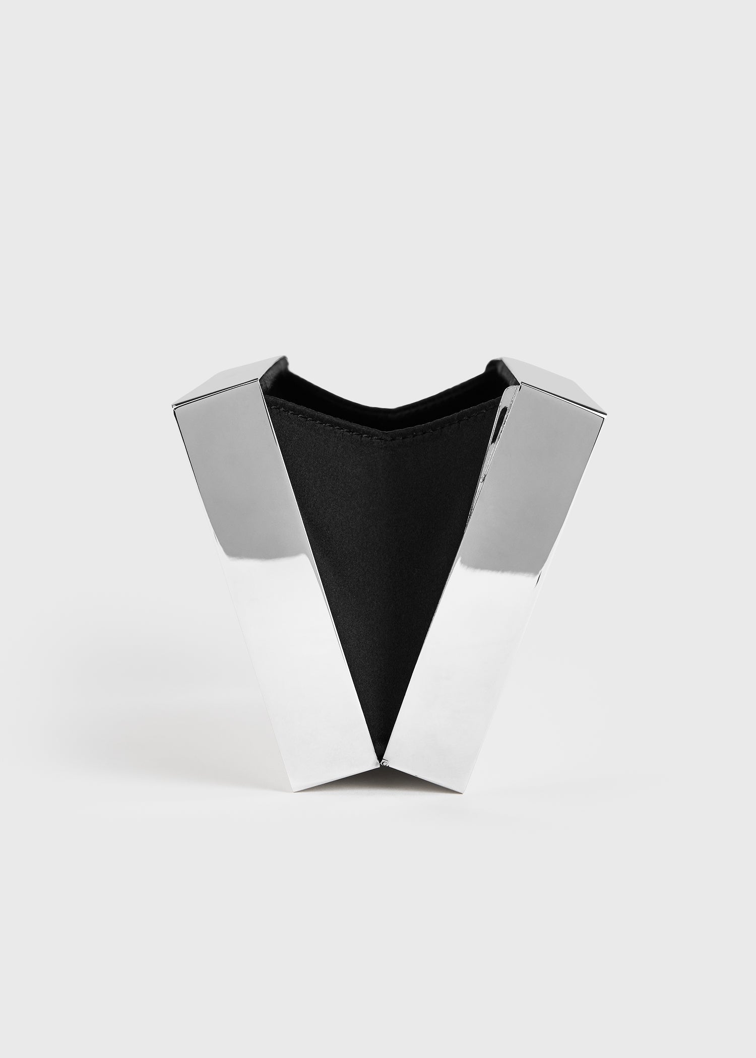 Metal clutch silver