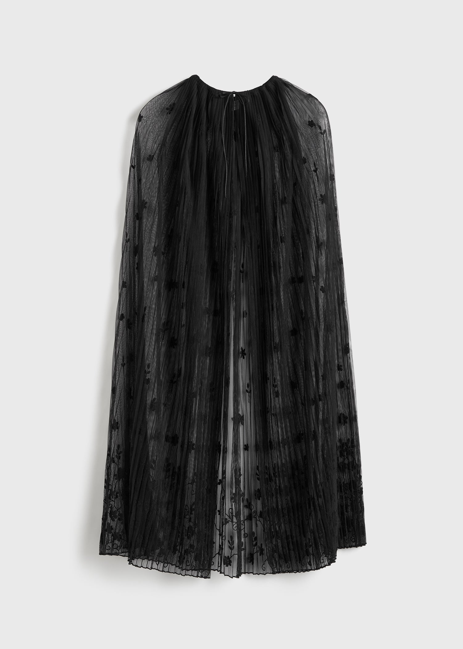 Floral tulle cape black/black
