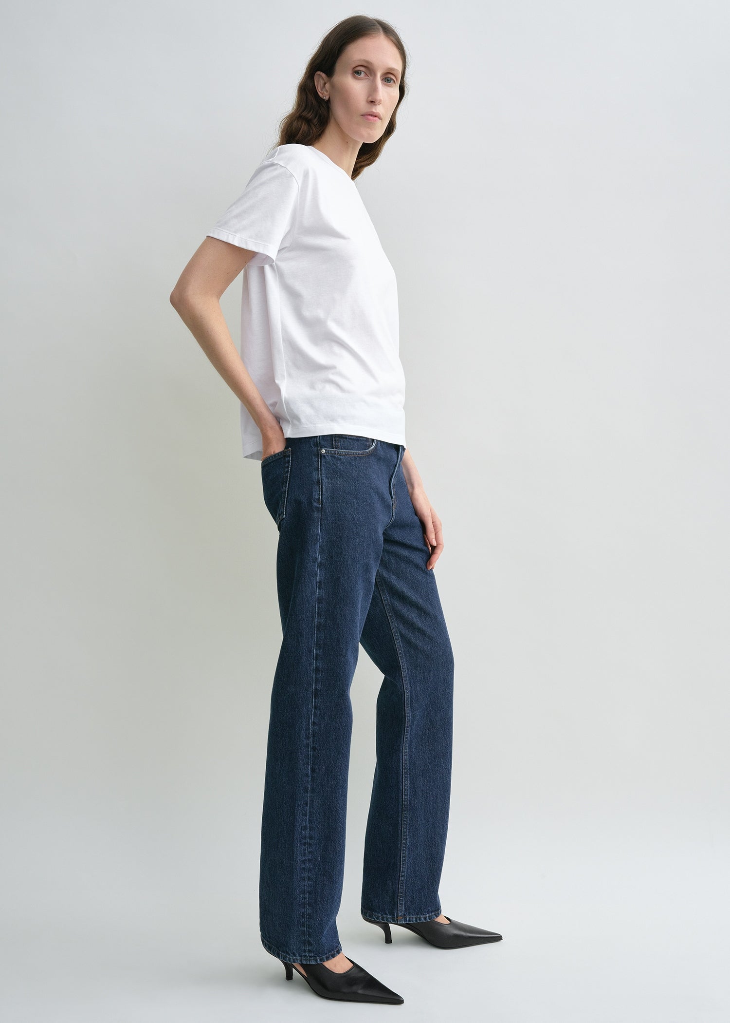 Low straight denim indigo