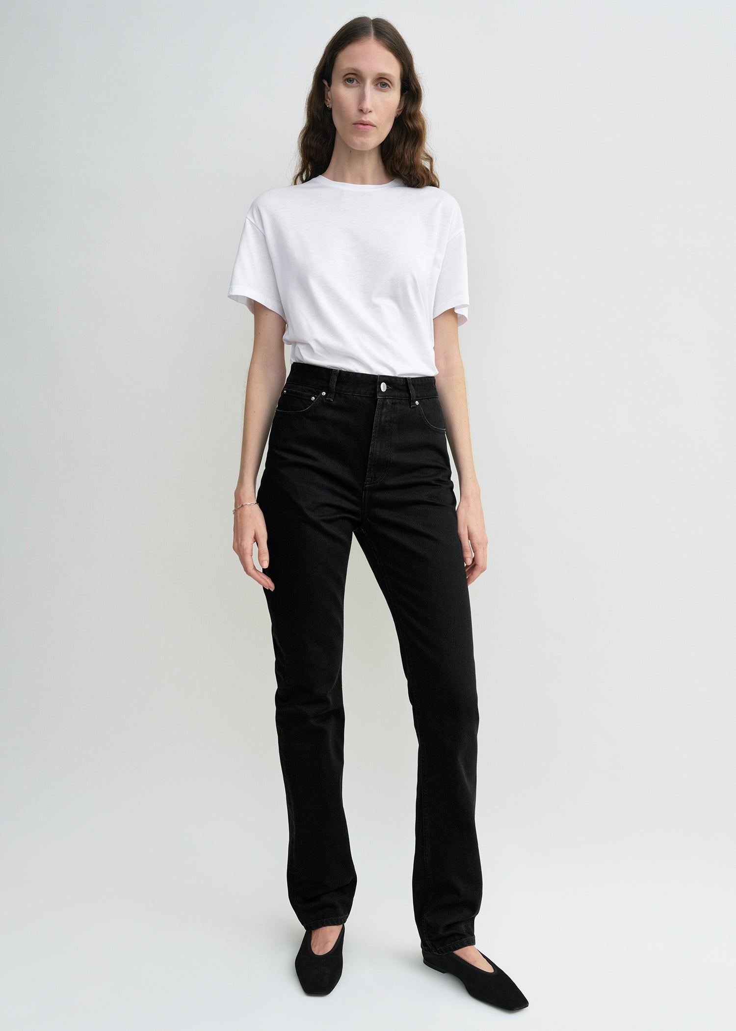 High slim denim black