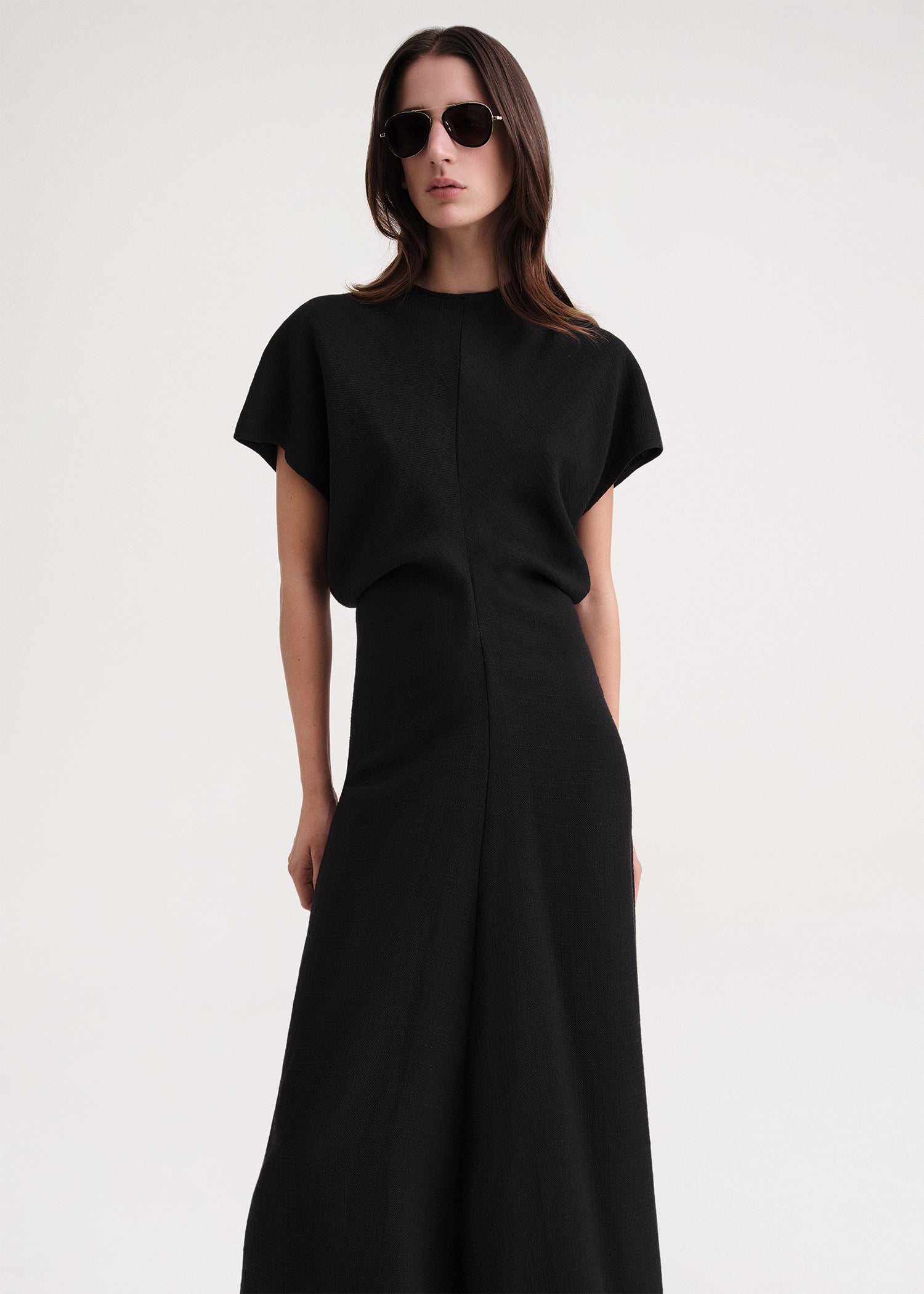 Slouch waist dress black