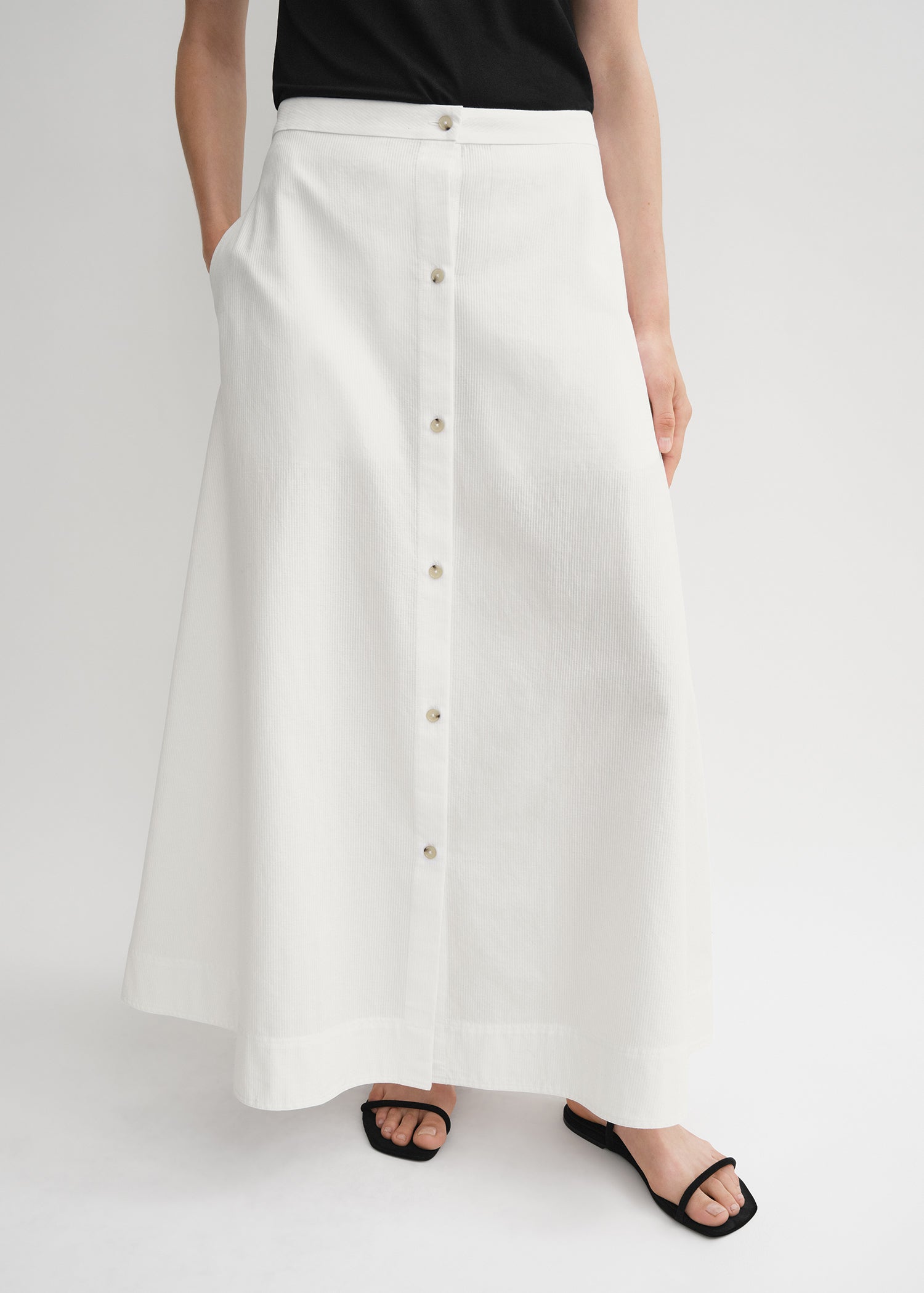 Jacquard stripe skirt white