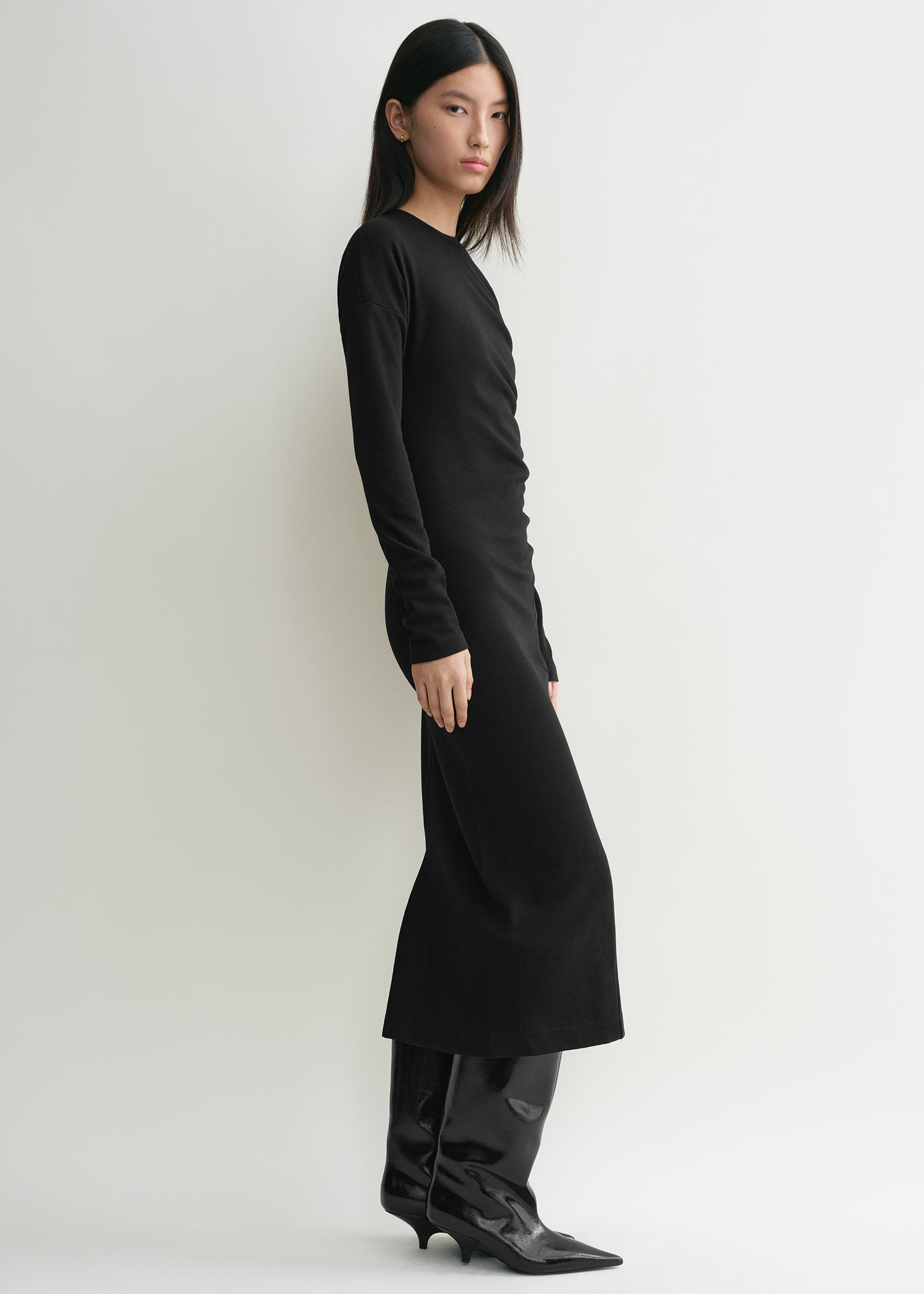 Twisted jersey dress black