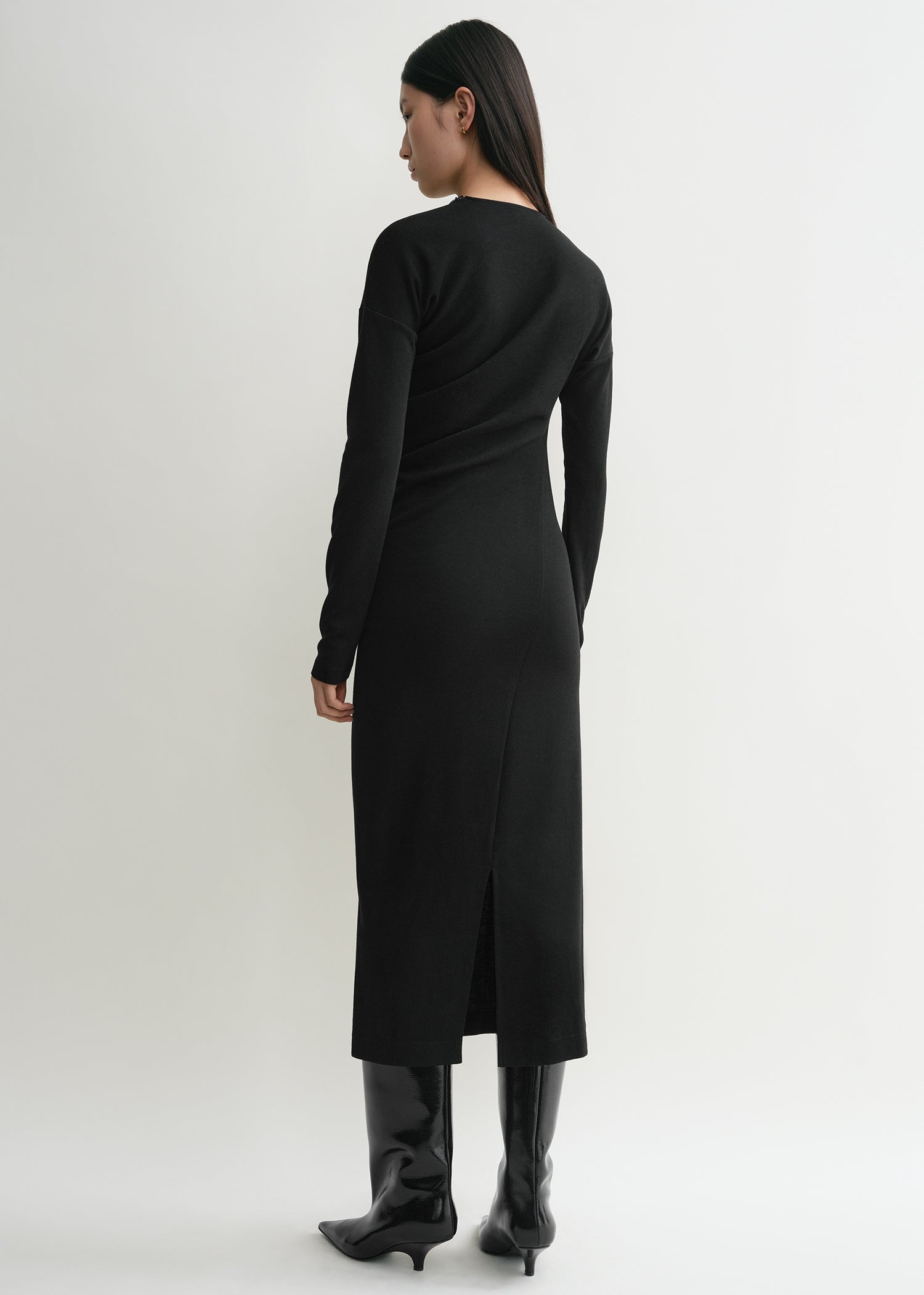 Twisted jersey dress black