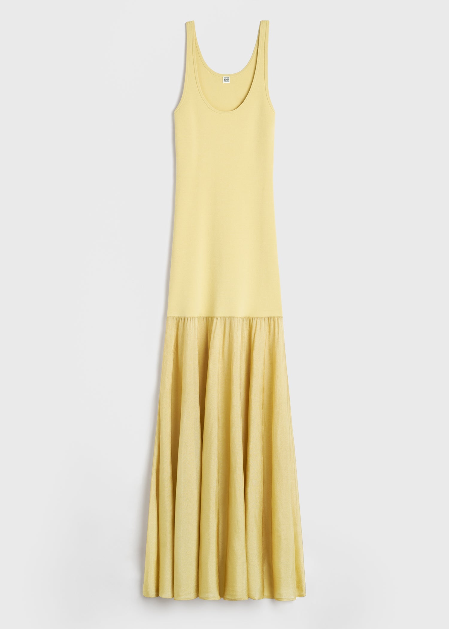 Evening tank dress soft yellow