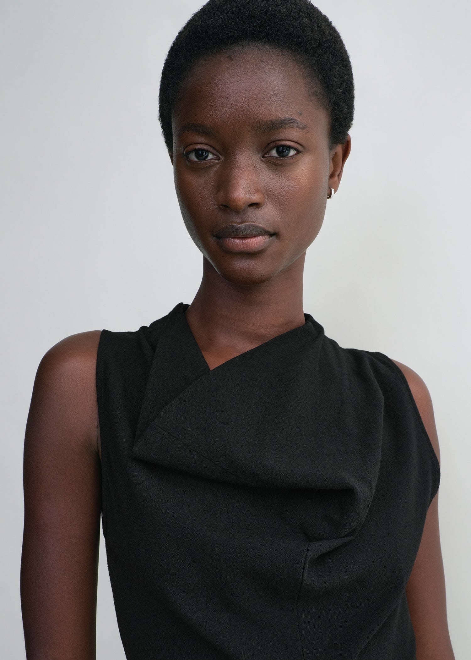 Cowl-neck dress black