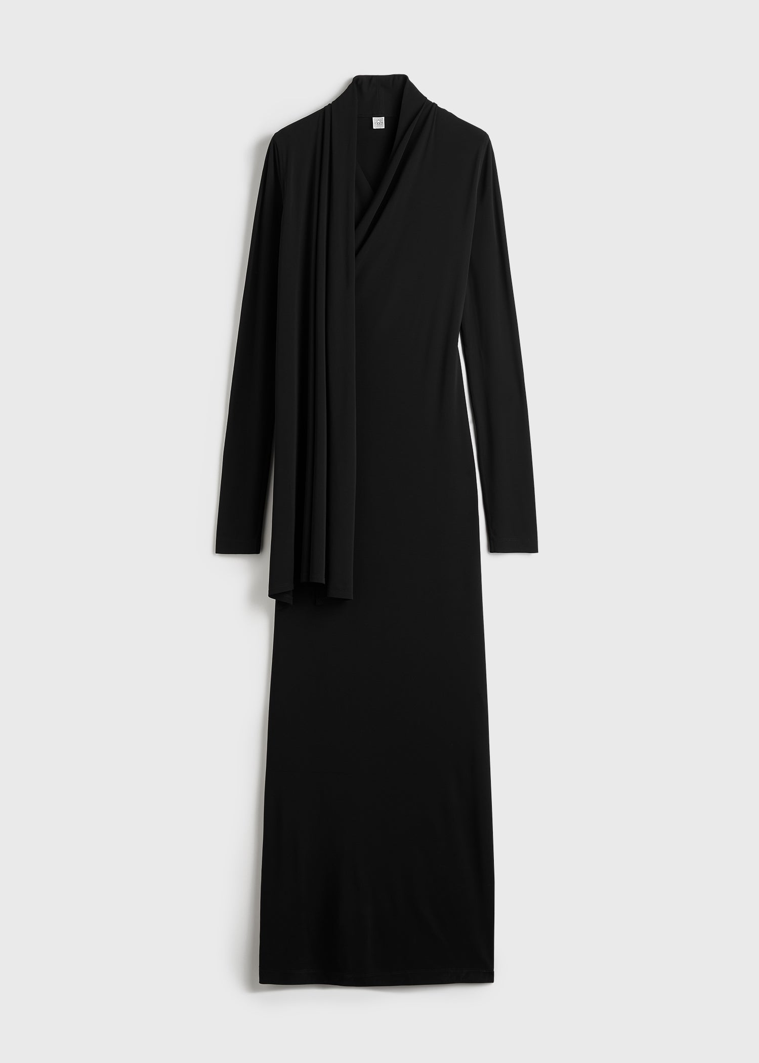 Overlapped jersey dress black
