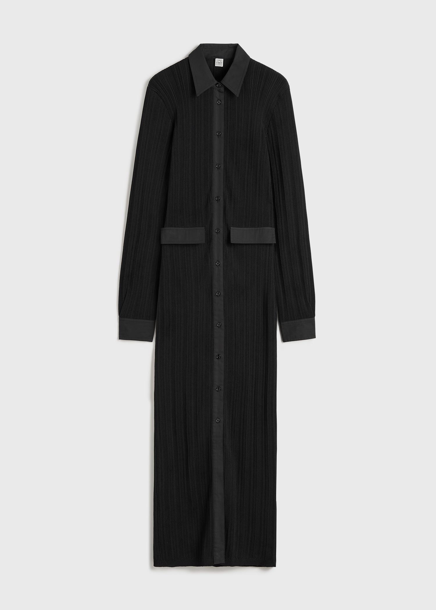 Knitted shirt dress black