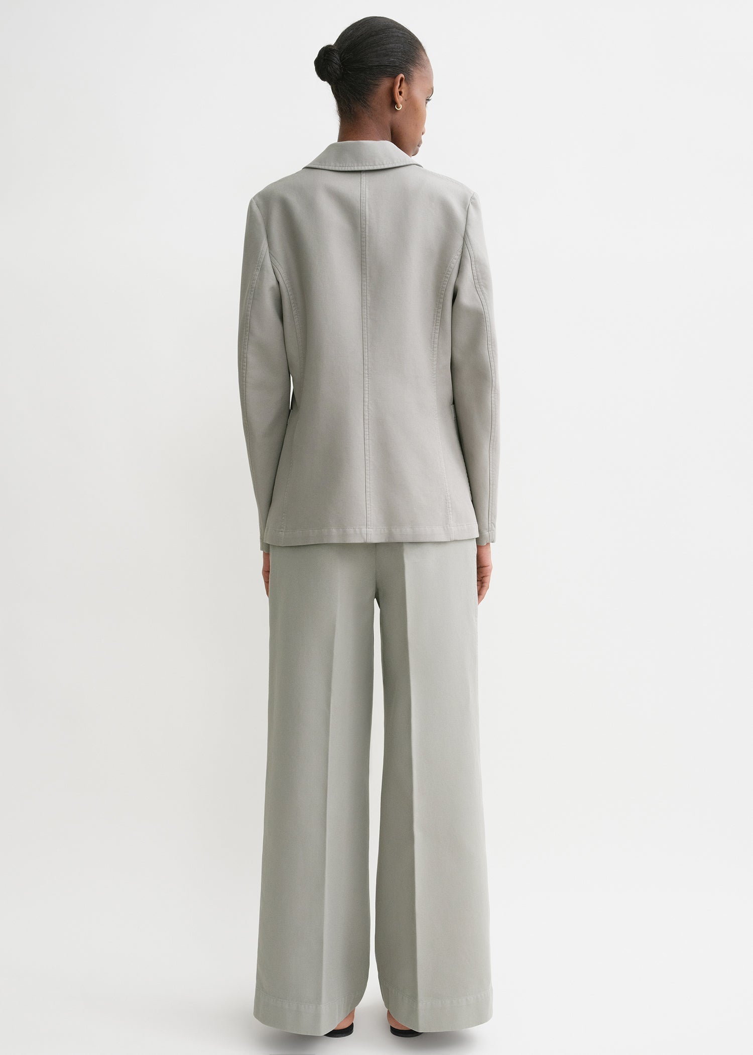 Garment-dyed cotton blazer dove