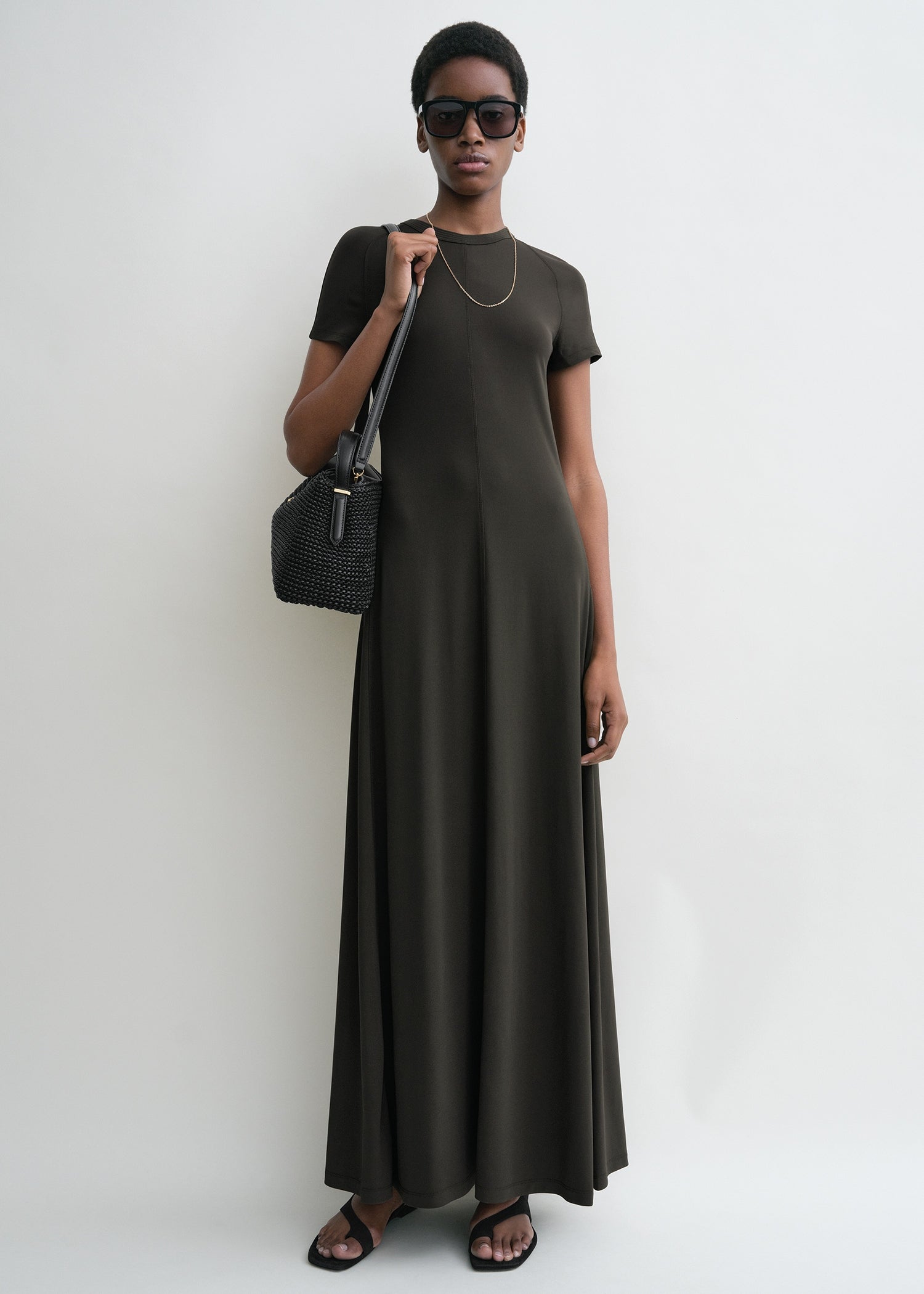 Fluid jersey dress pepper
