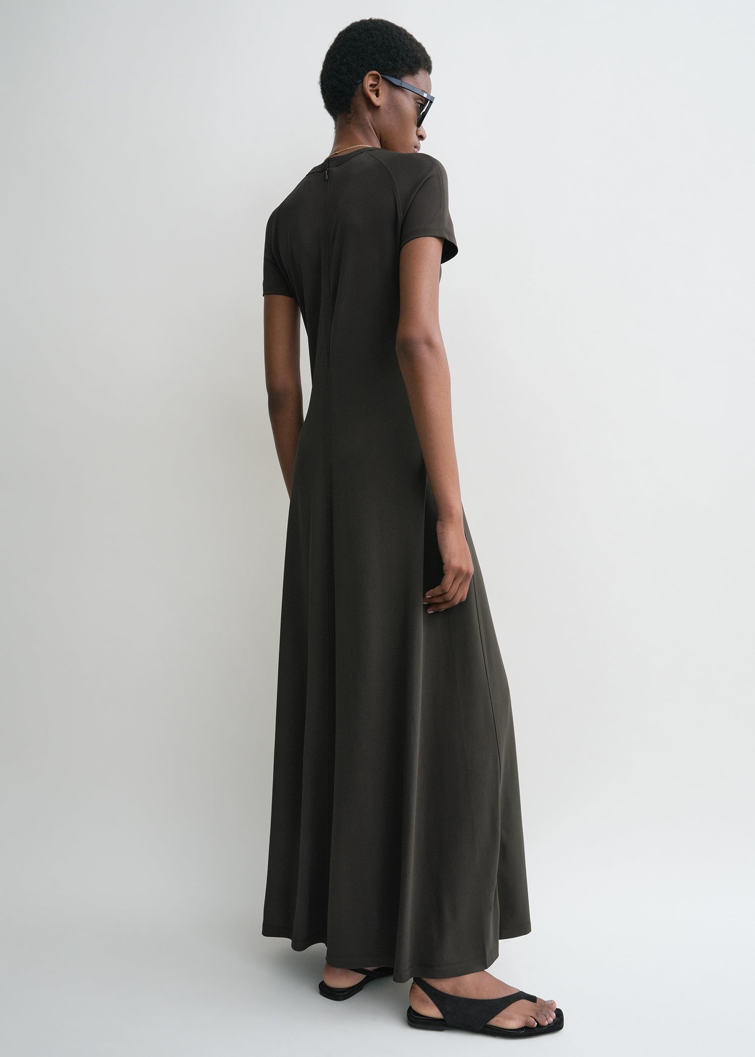Fluid jersey dress pepper