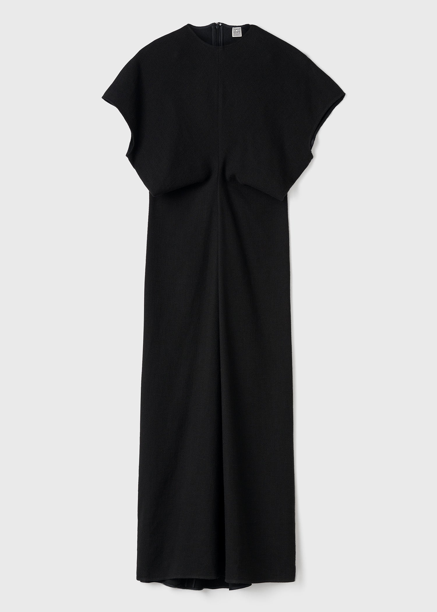 Slouch waist basketweave dress black