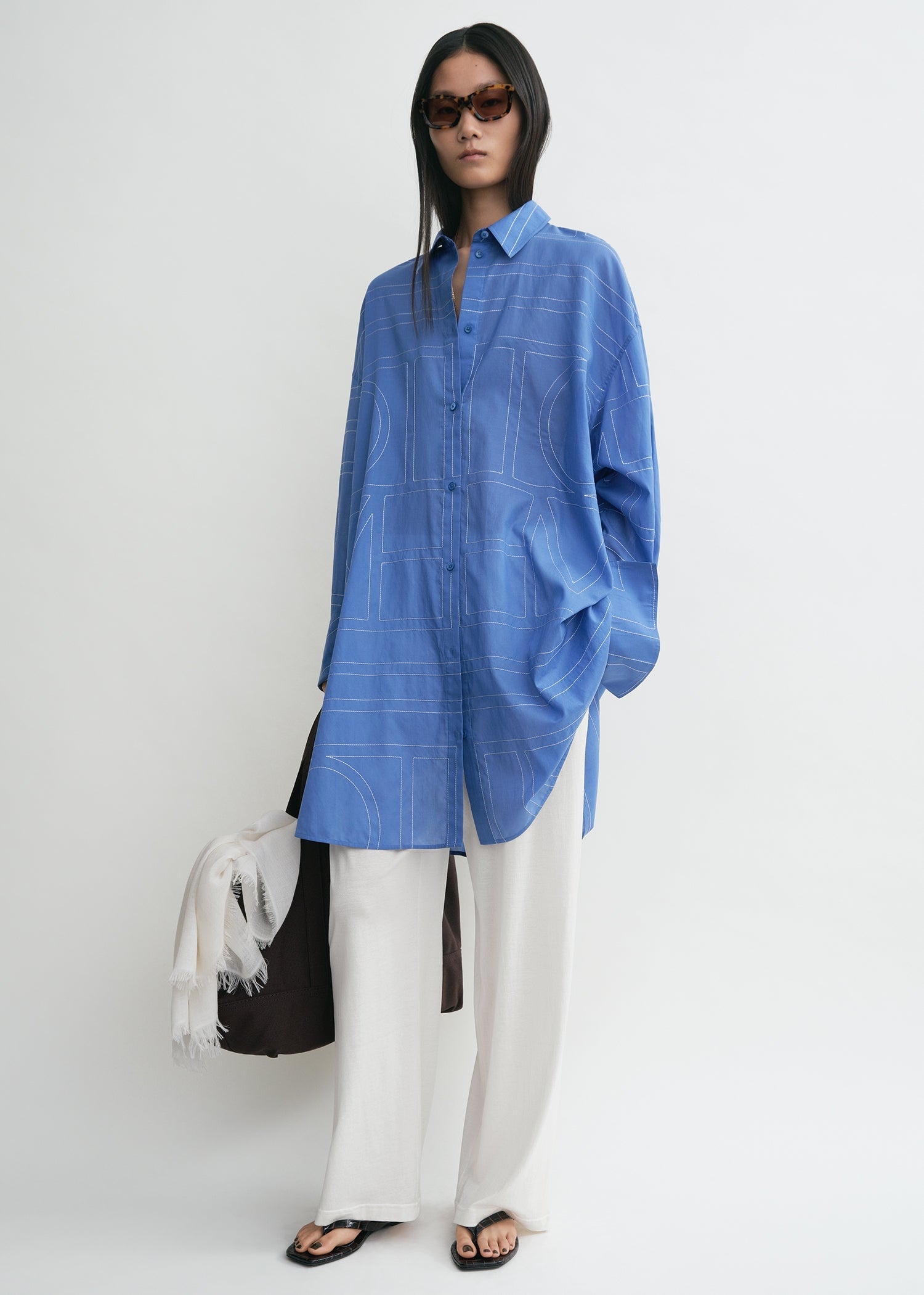 Long summer shirt cobalt