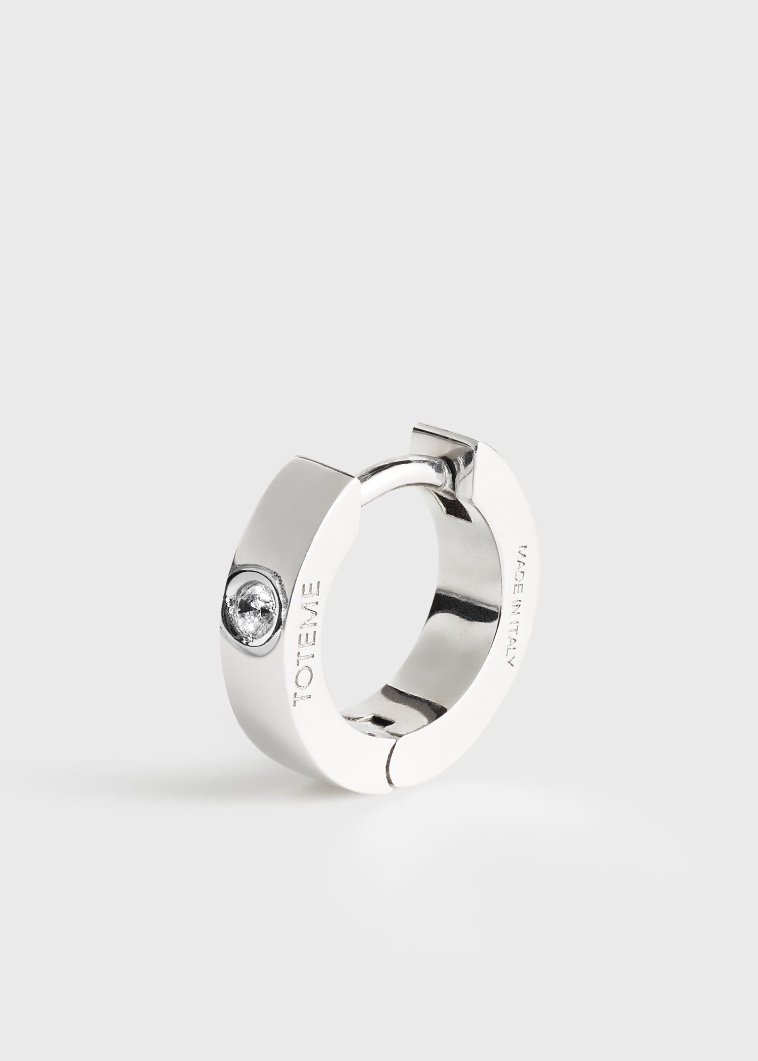 Bezel diamond hoops 18kt white gold