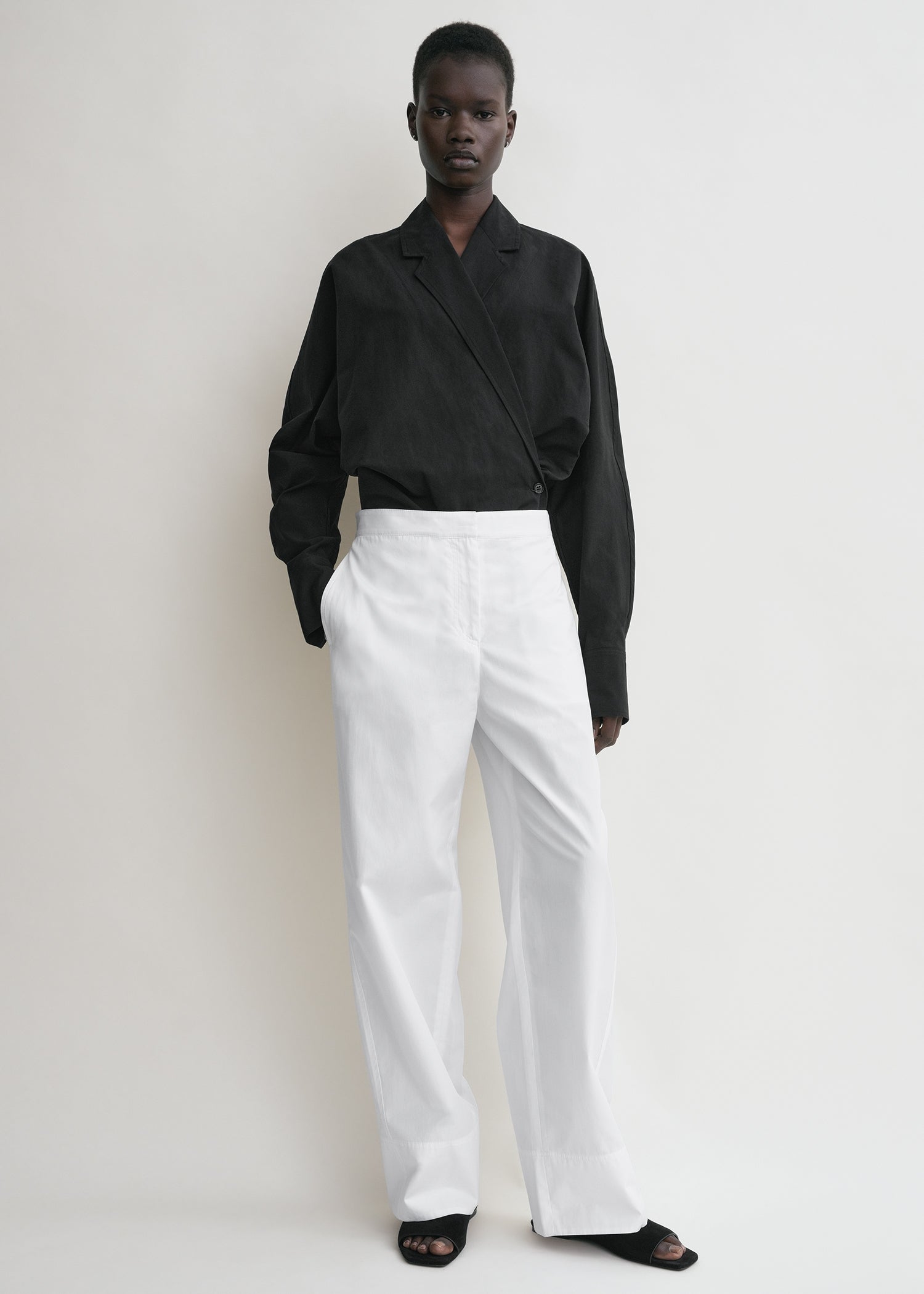 Wrap blouse black