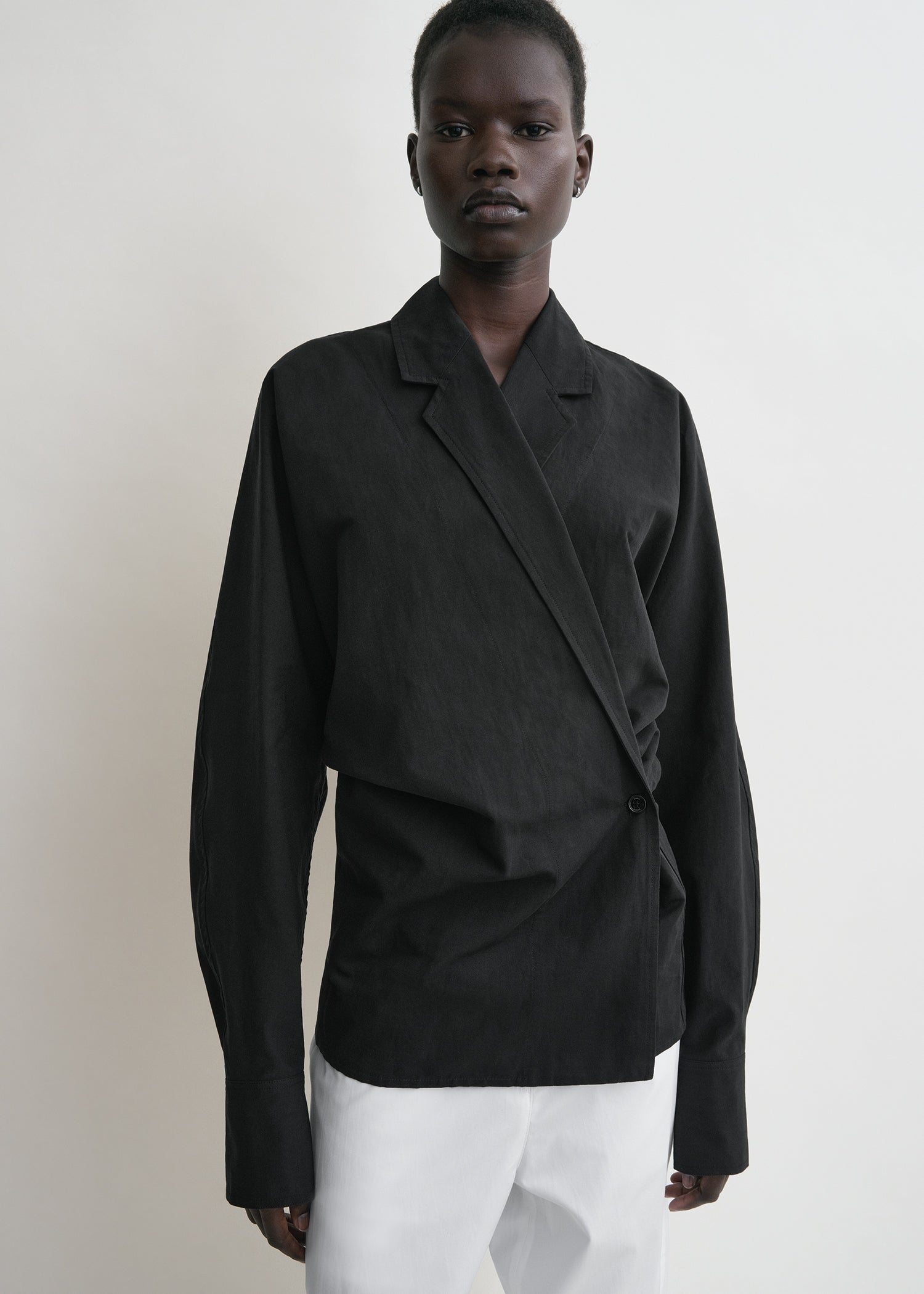 Wrap blouse black