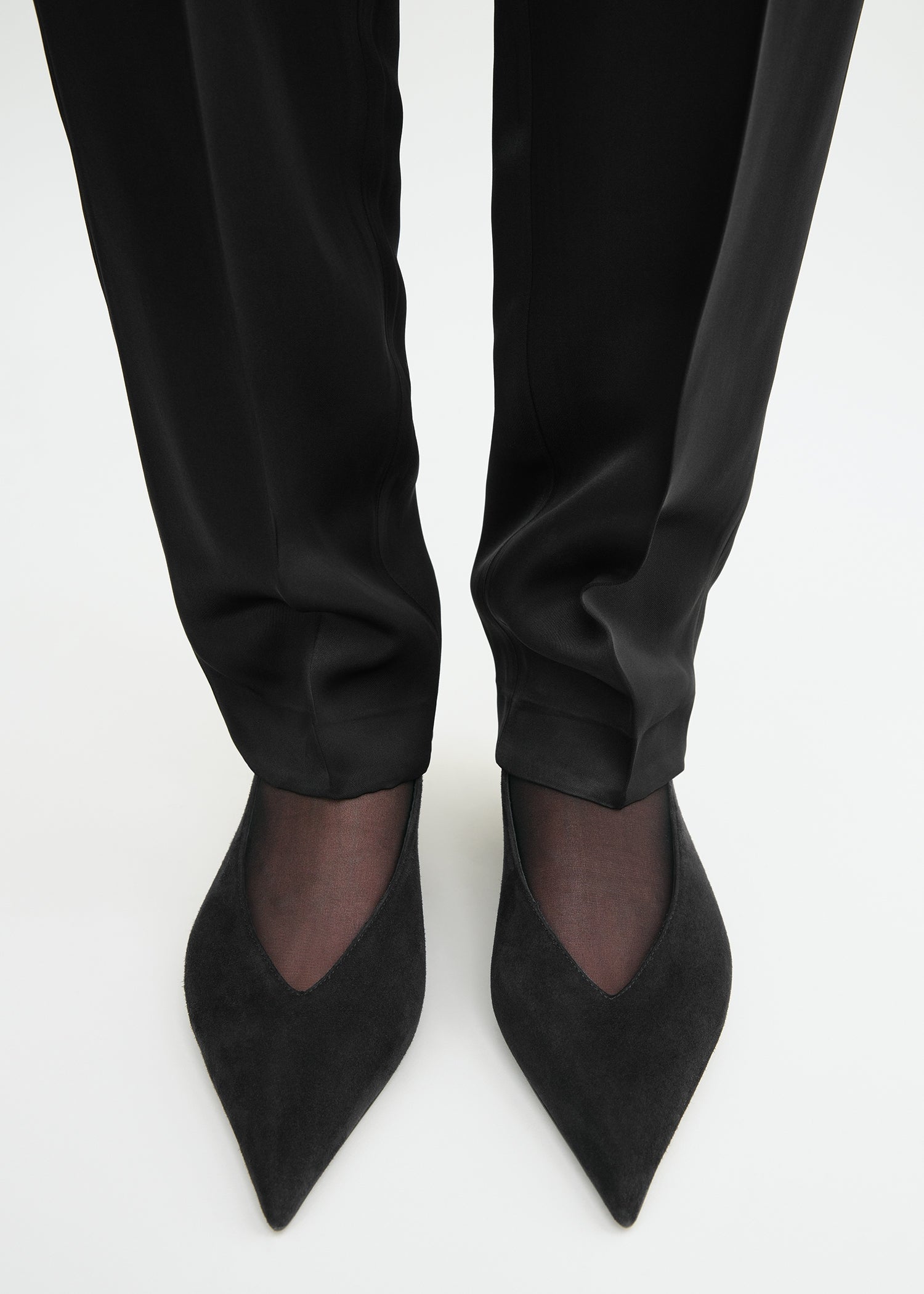 Wedge-heel suede slingbacks black