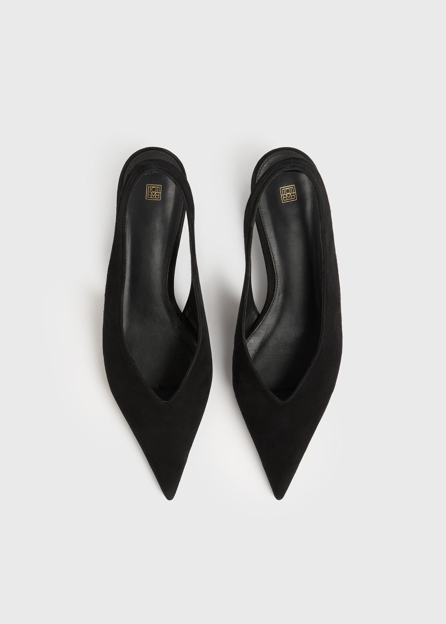 Wedge-heel suede slingbacks black