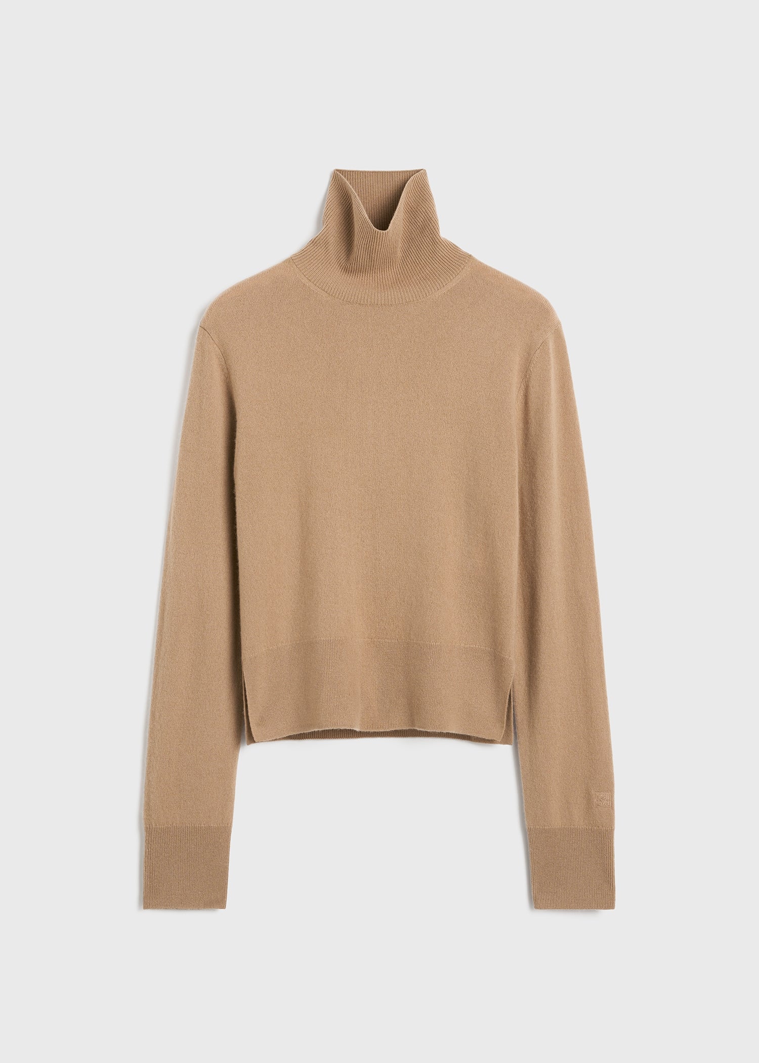 Cropped turtleneck camel