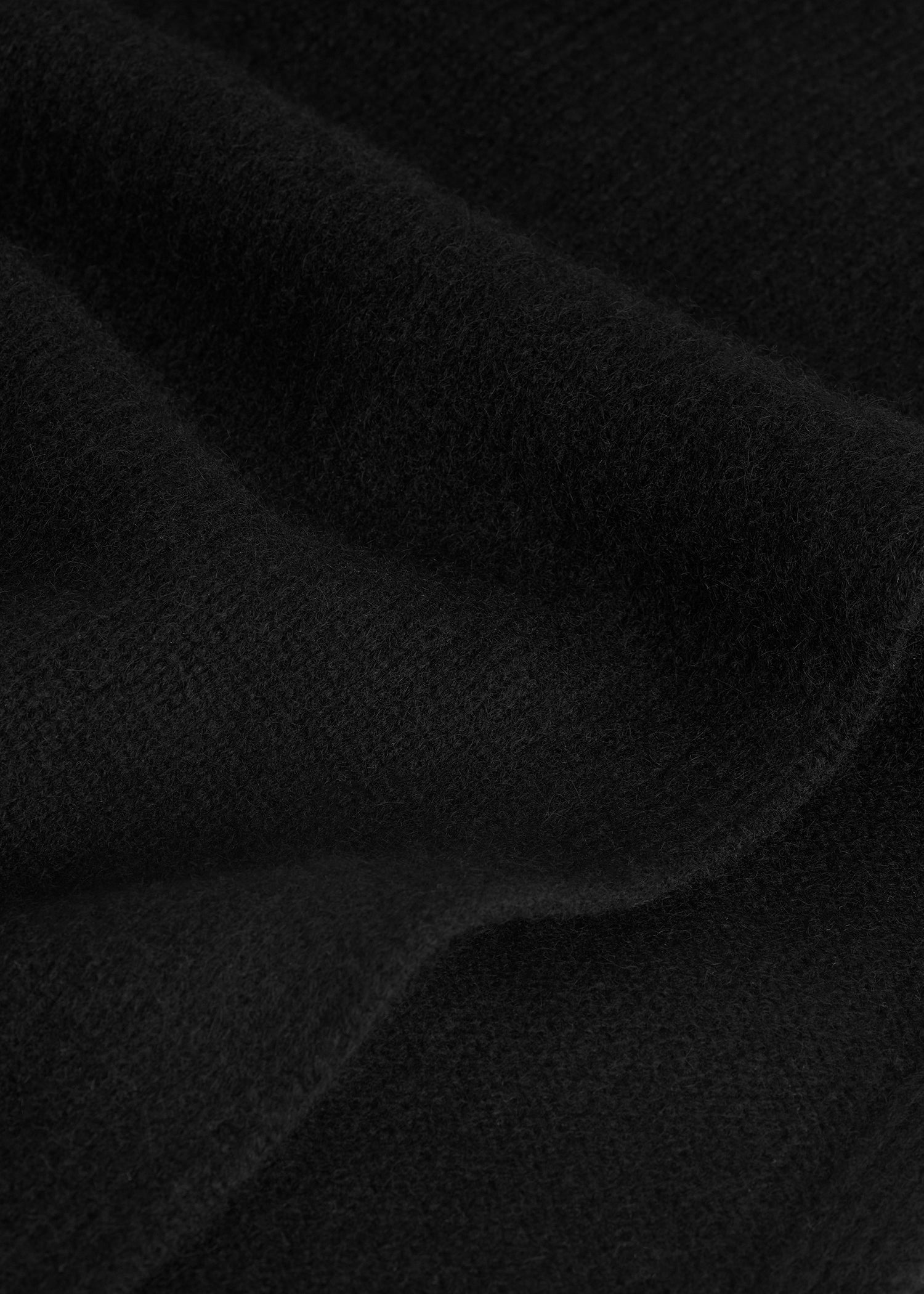 Wool cashmere hoodie bib black