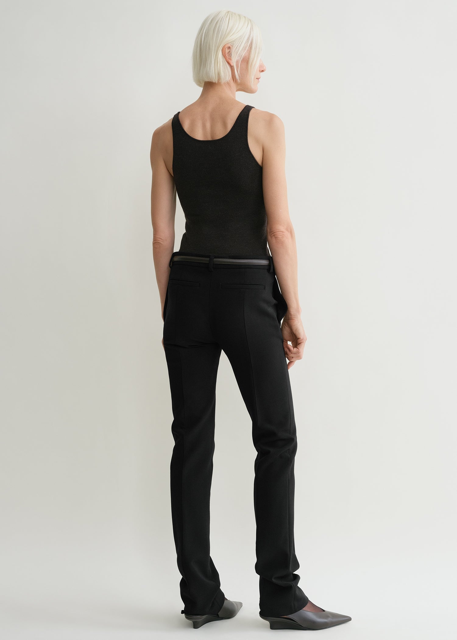 Compact knit tank bark melange