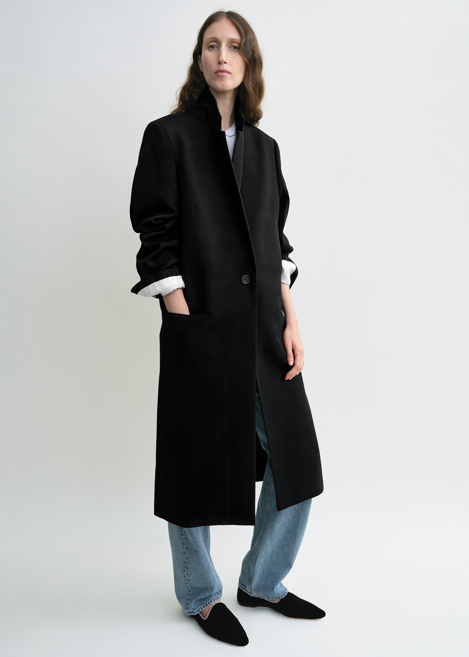 Classic tailored coat black