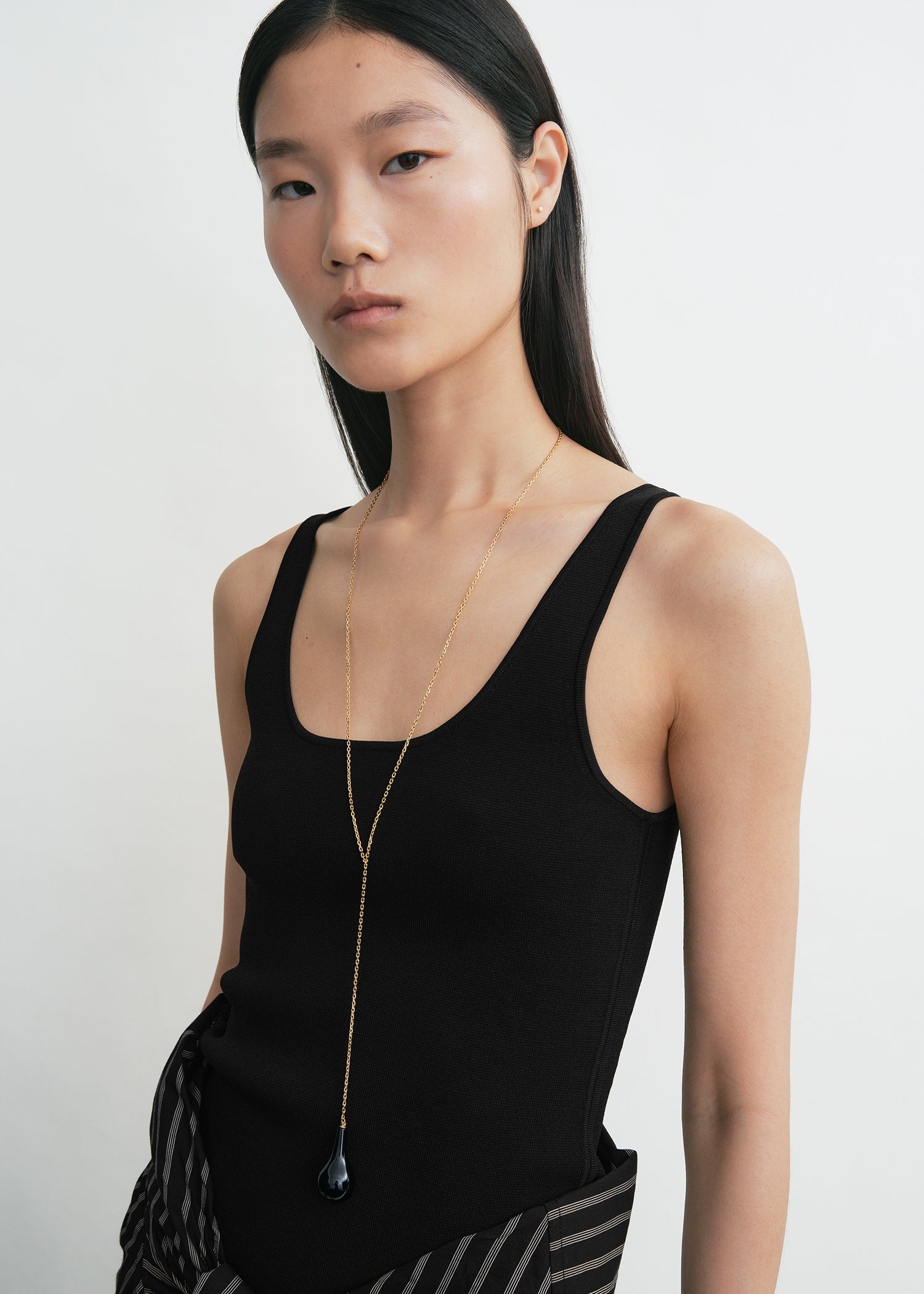 Compact knit tank black