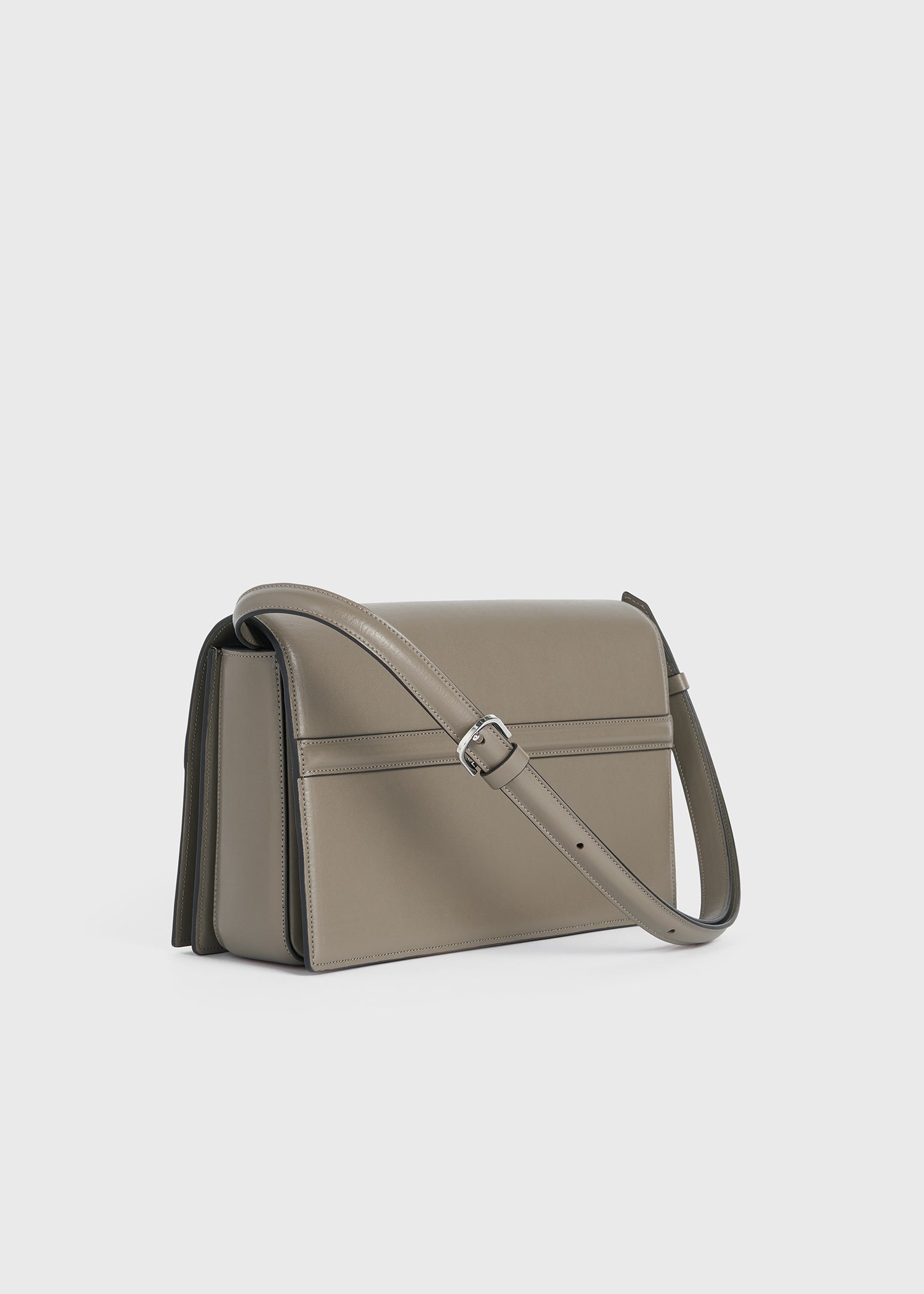 T-Flap leather bag taupe