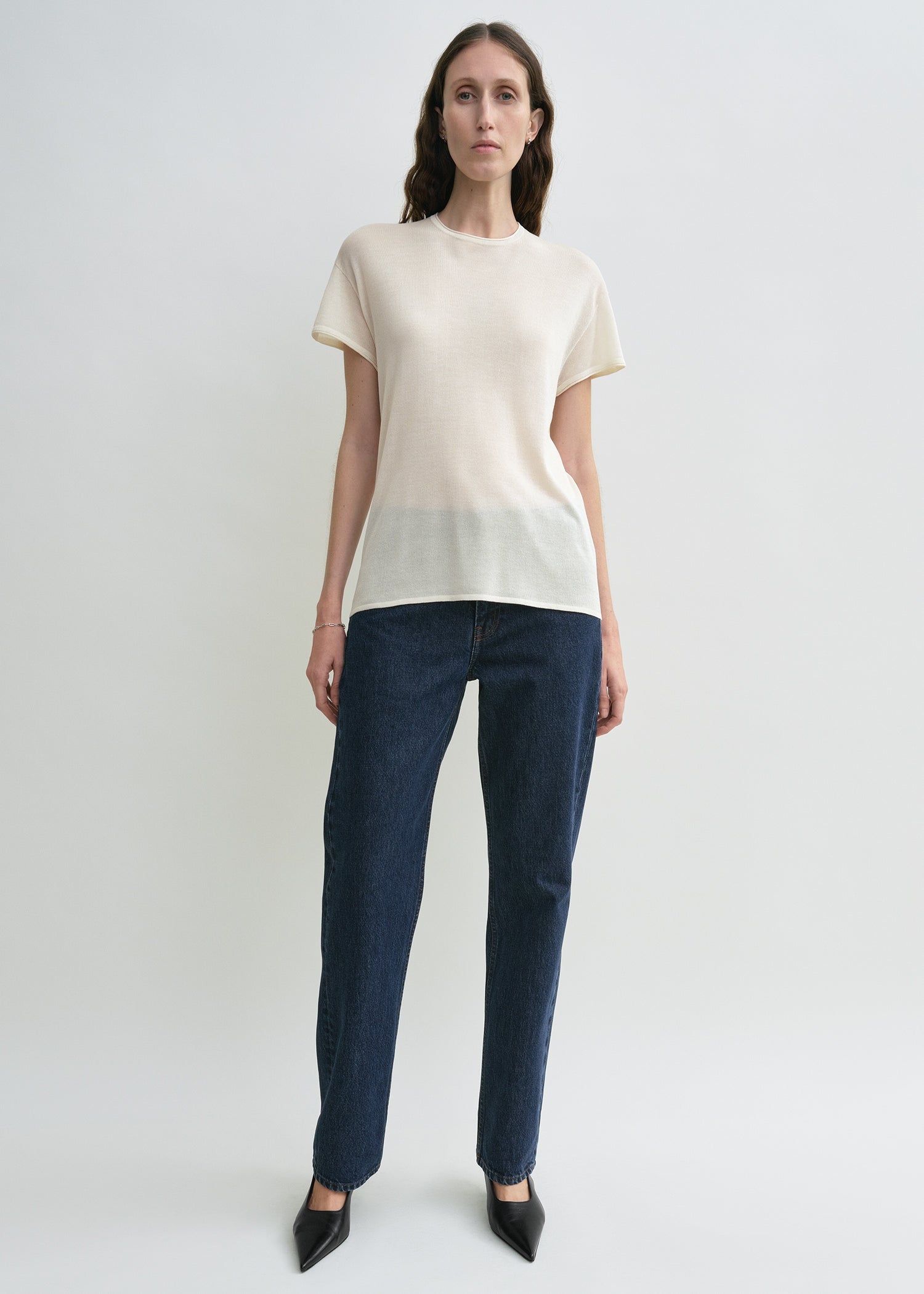 Silk tee ecru