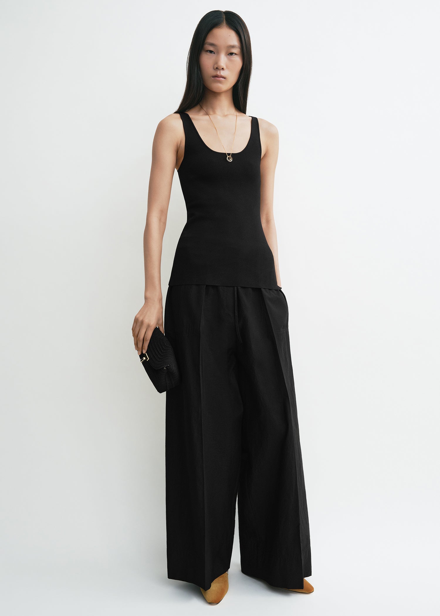 Wide summer trousers black