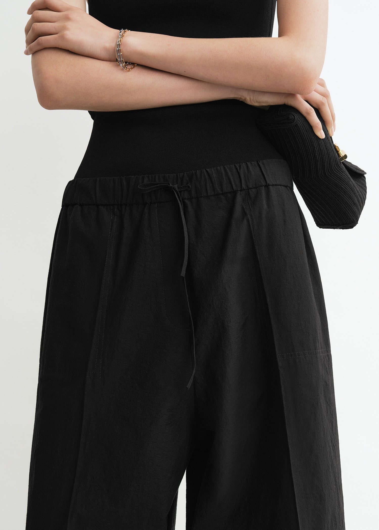 Wide summer trousers black