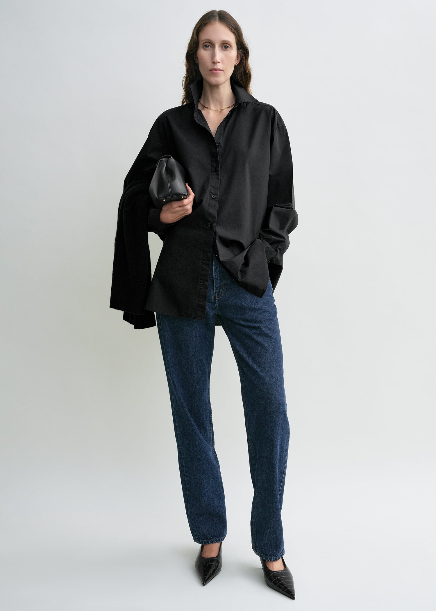 Classic tumbled shirt washed black