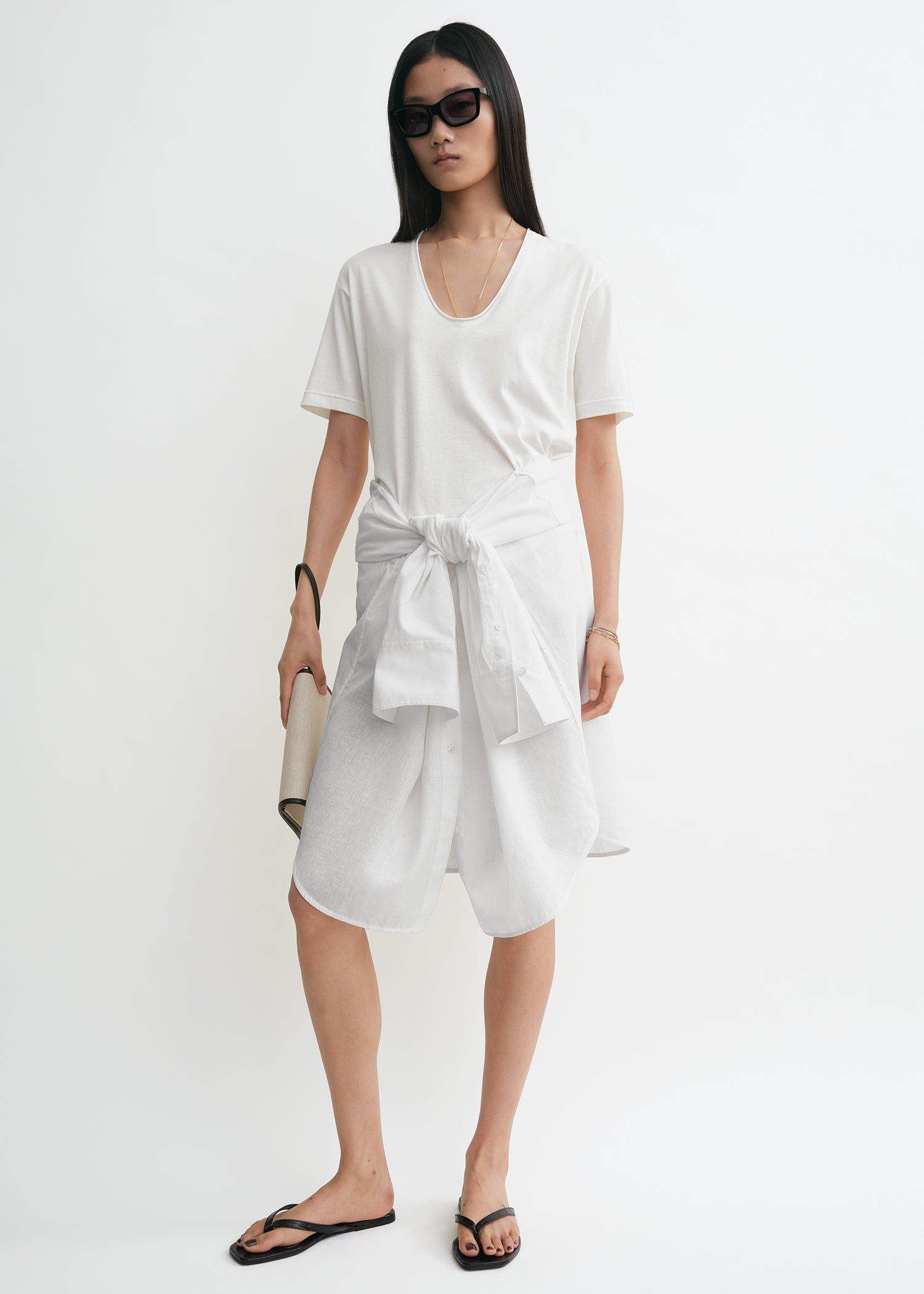 Cotton silk tee off-white