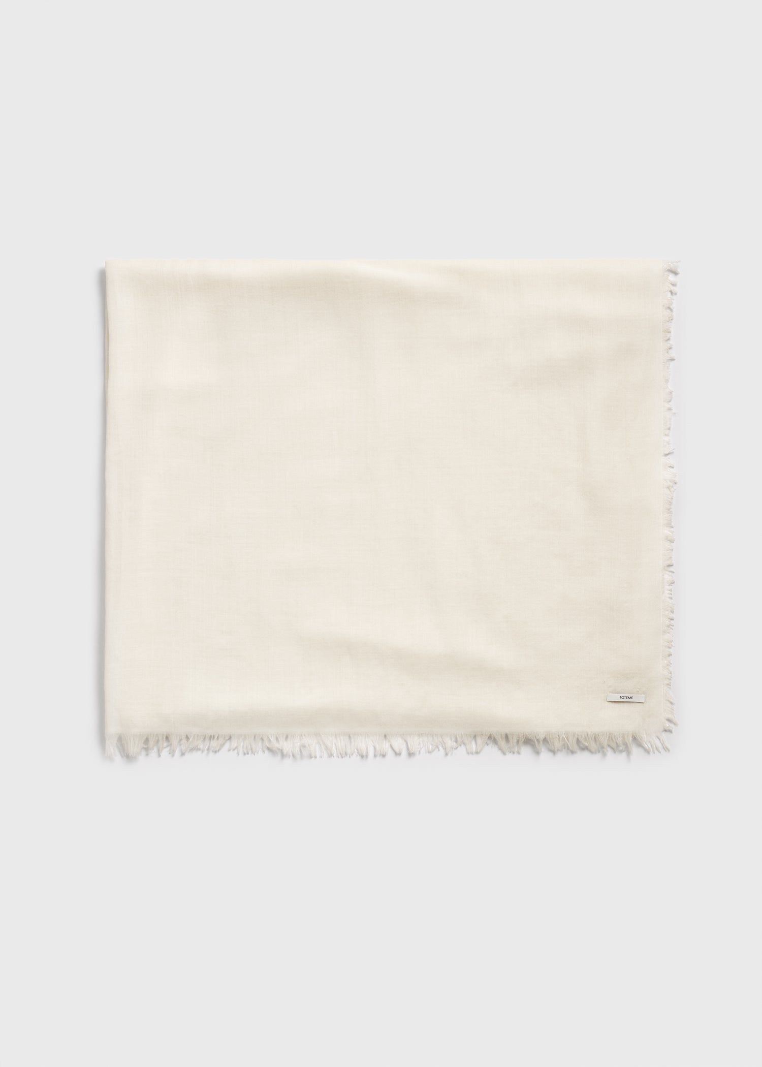 Light wool blanket scarf off-white