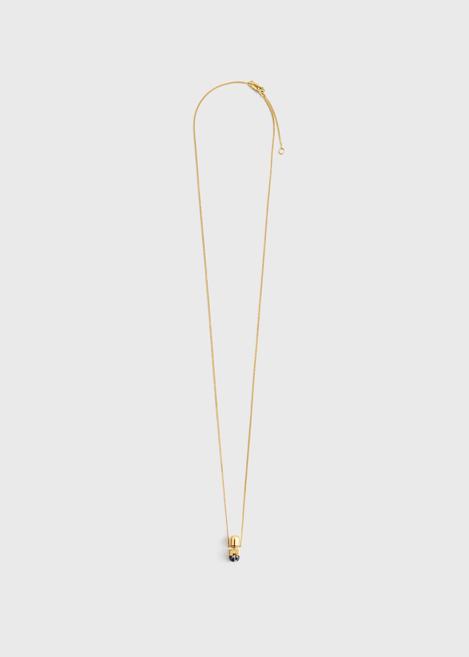 Long jasper necklace black/off white