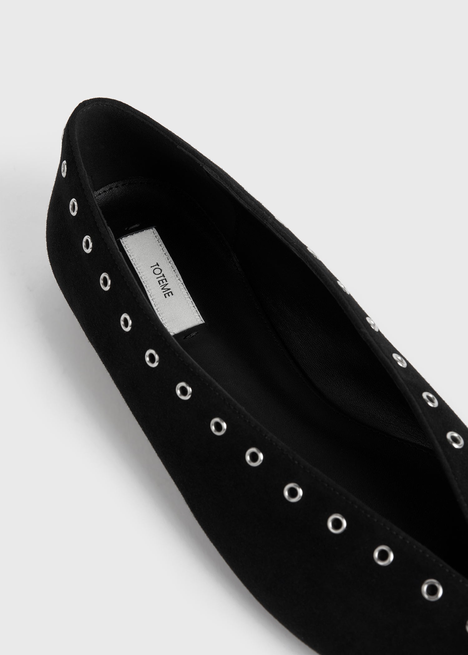 Suede lace-up ballerinas black