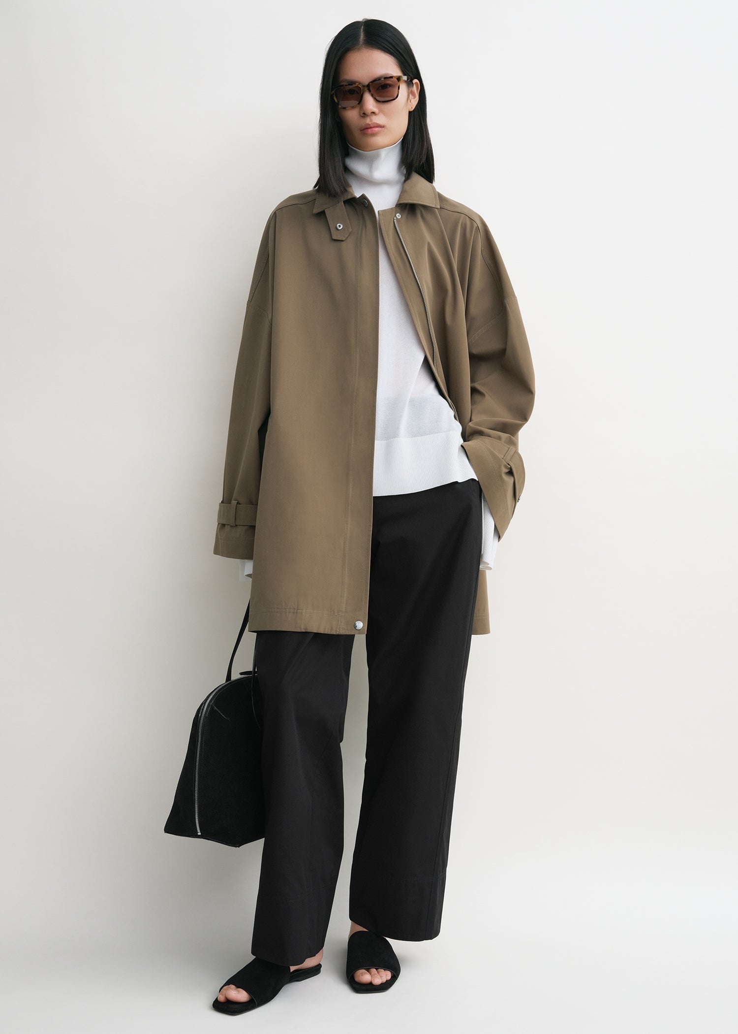 Oversized trench jacket hazel