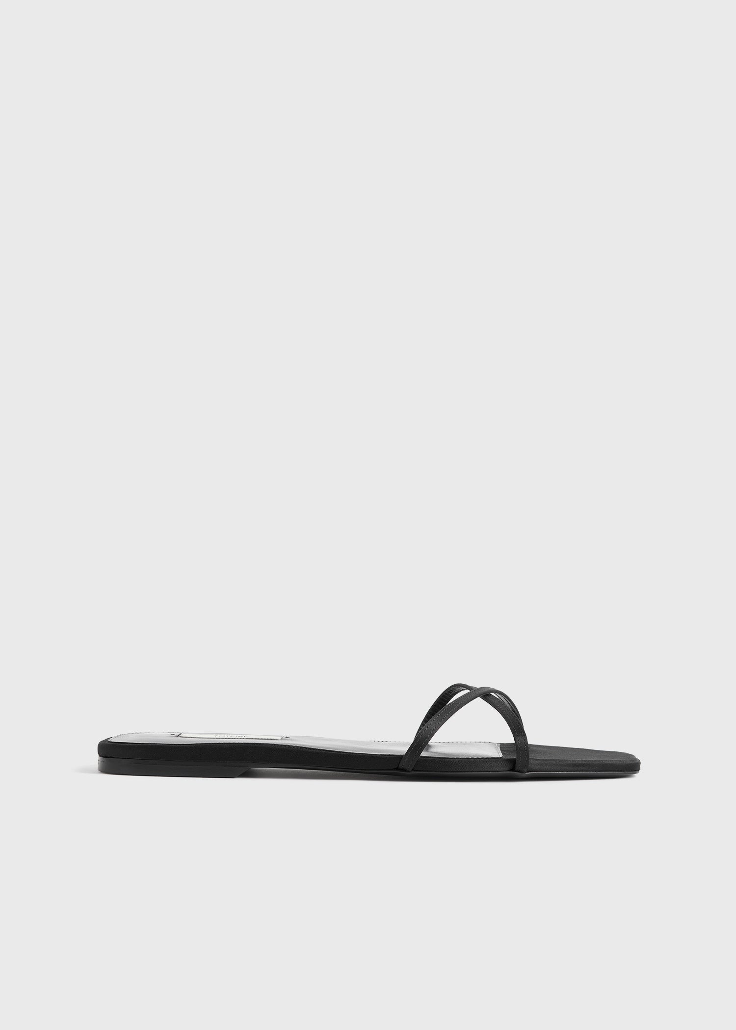Satin crossover slides black