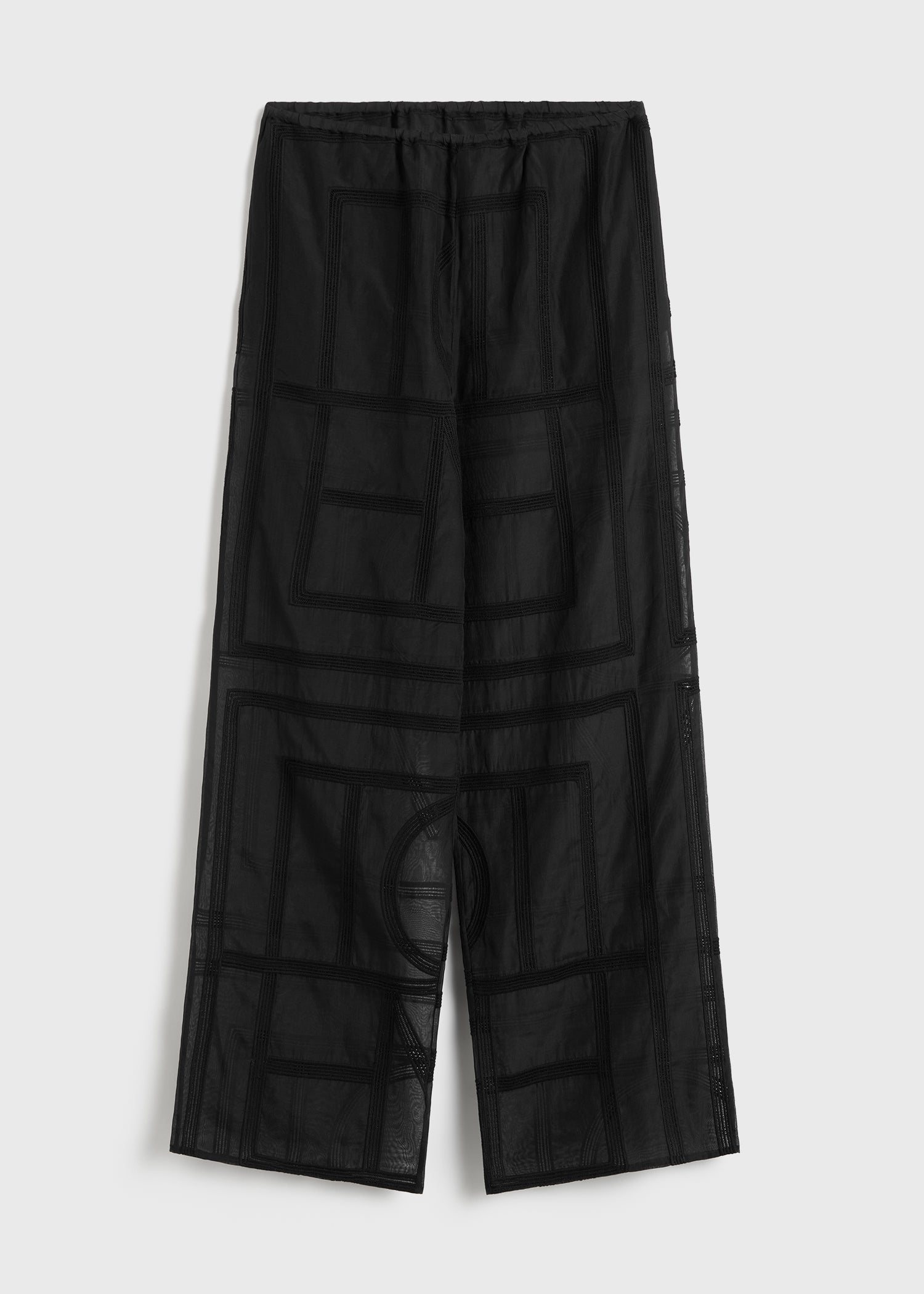 Monogram crochet pj bottoms black