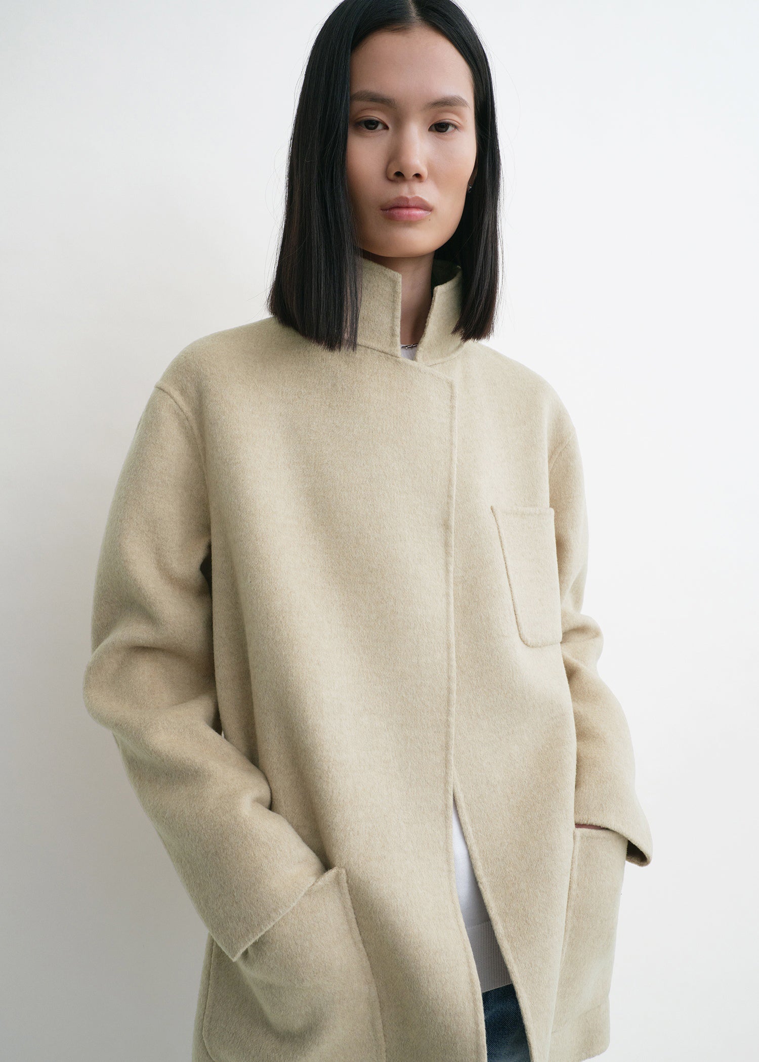 Patch pocket doublé jacket fawn melange