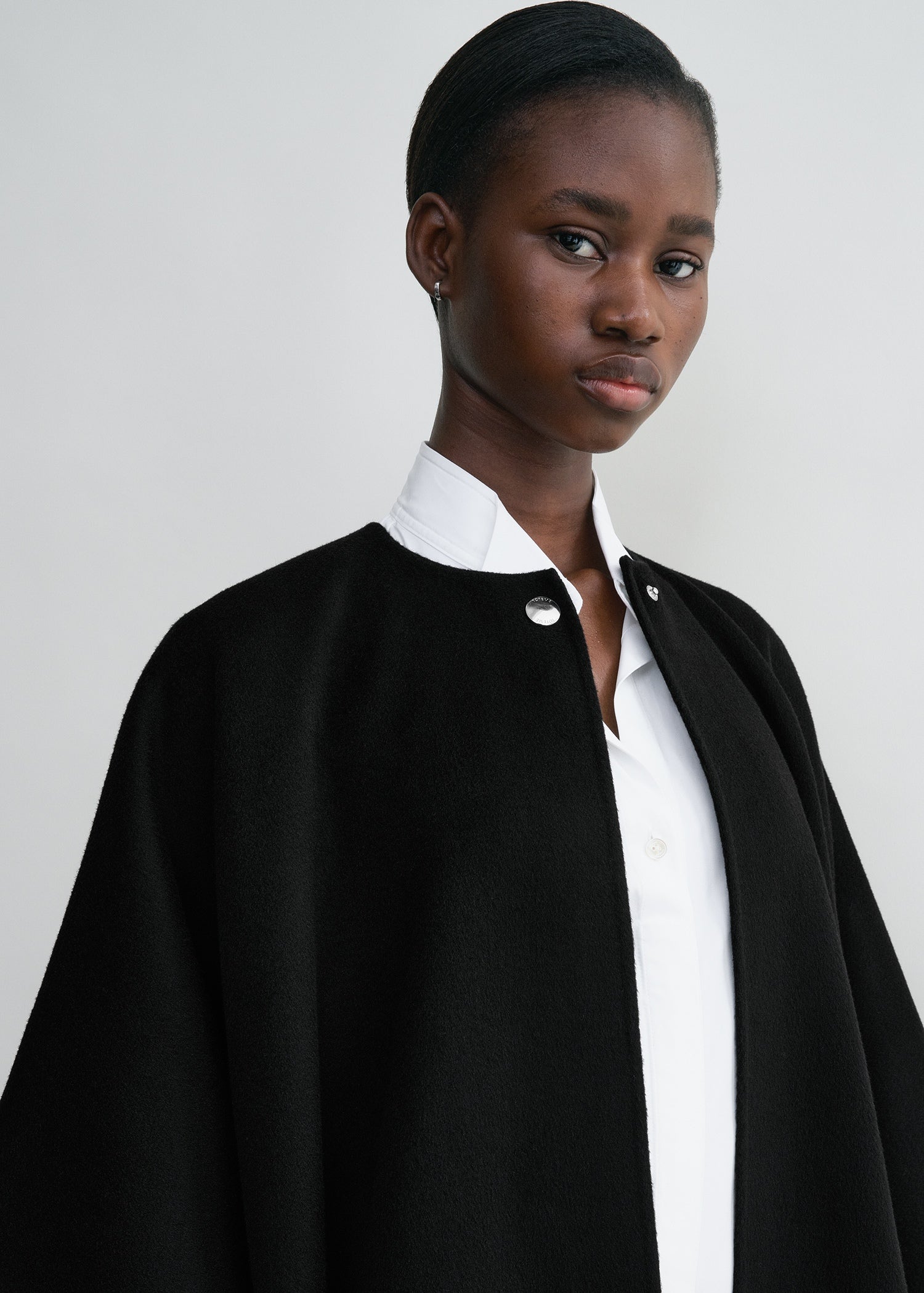 Doublé scarf coat black