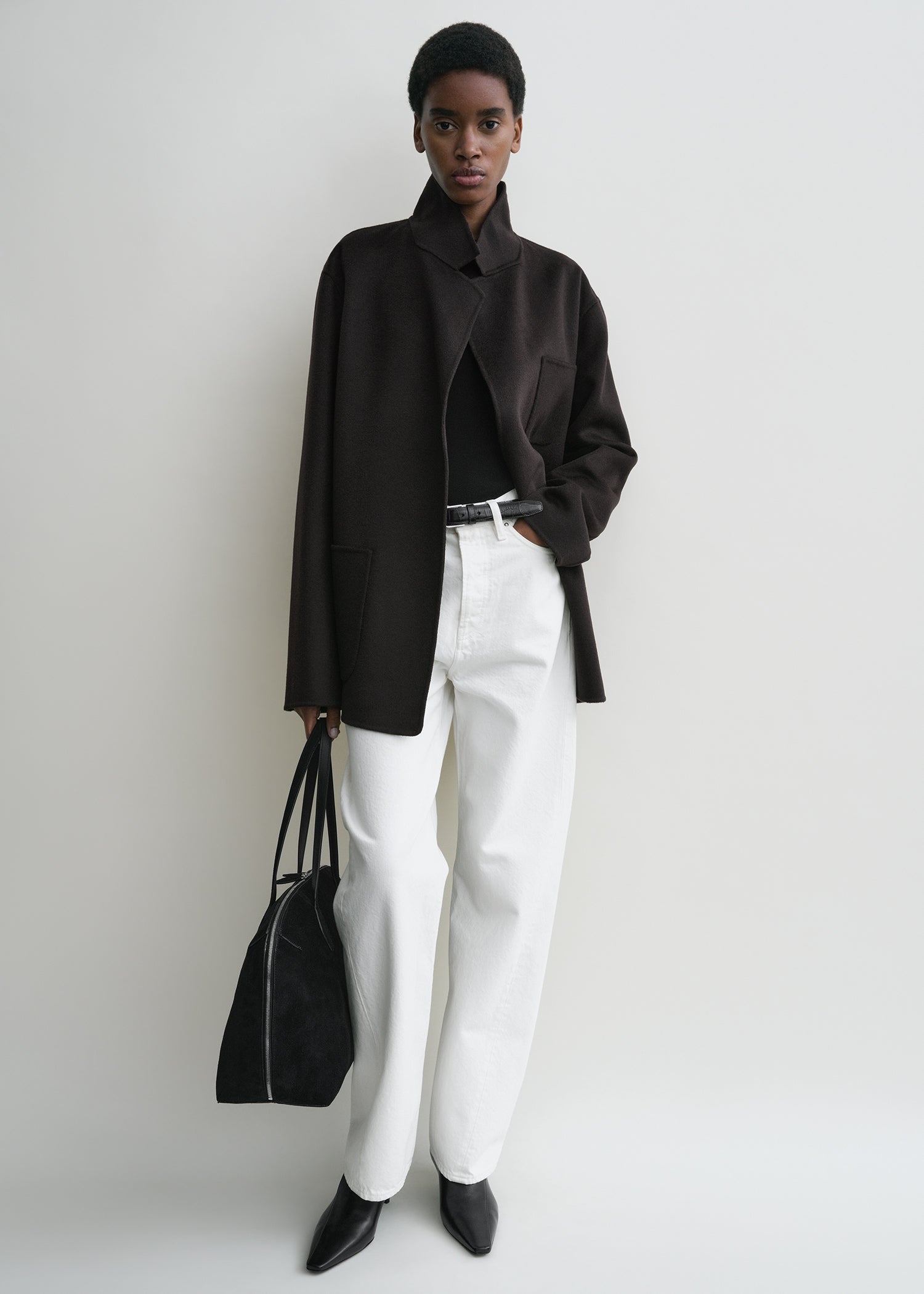 Patch pocket doublé jacket espresso