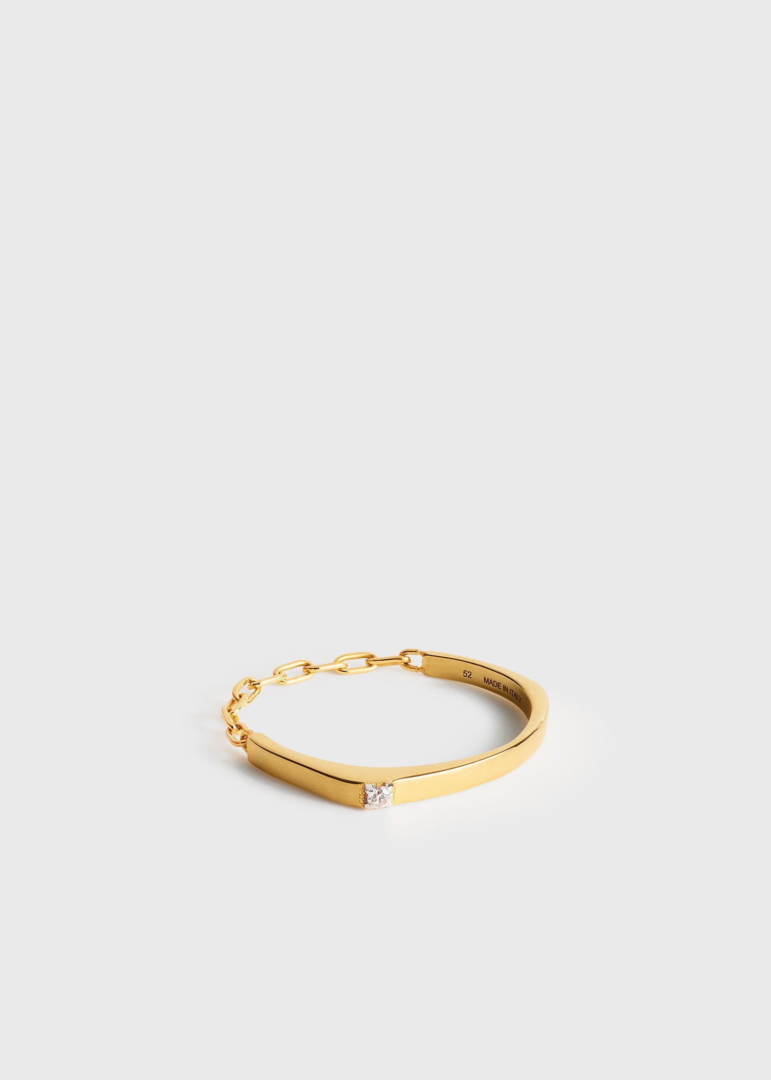 Diamond chain ring 18kt gold