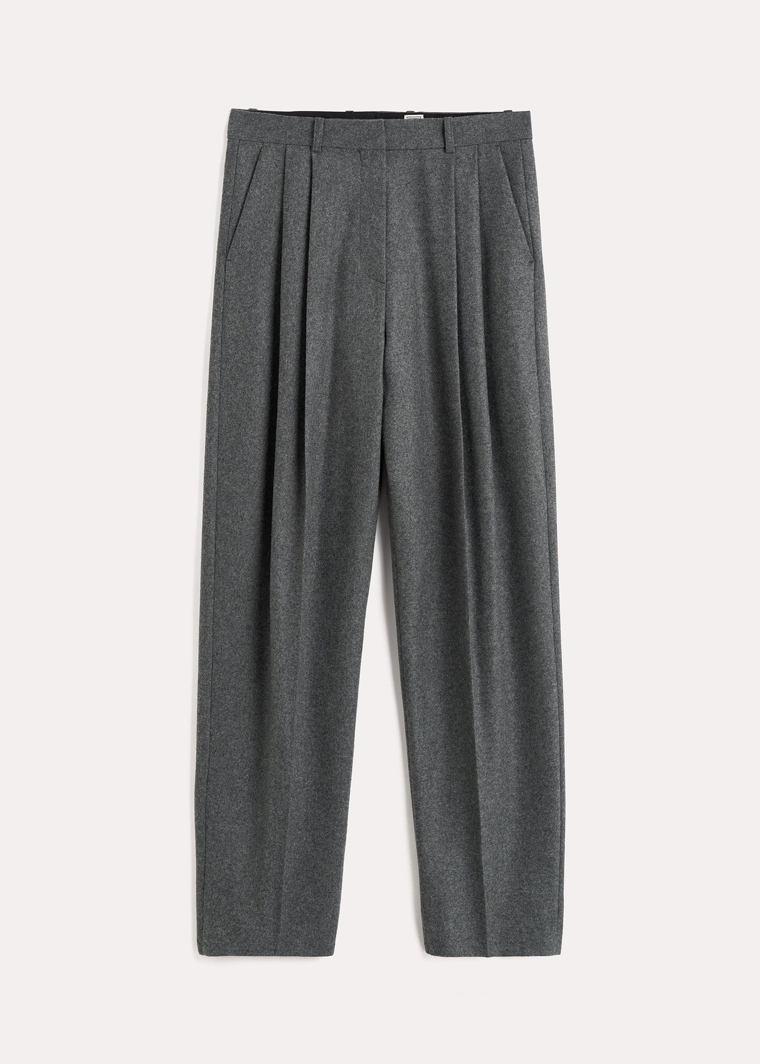 Double-pleated tailored trousers grey mélange