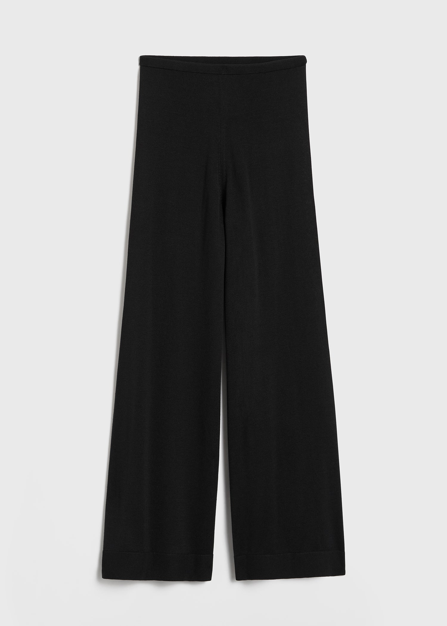 Silk cashmere knit slacks black