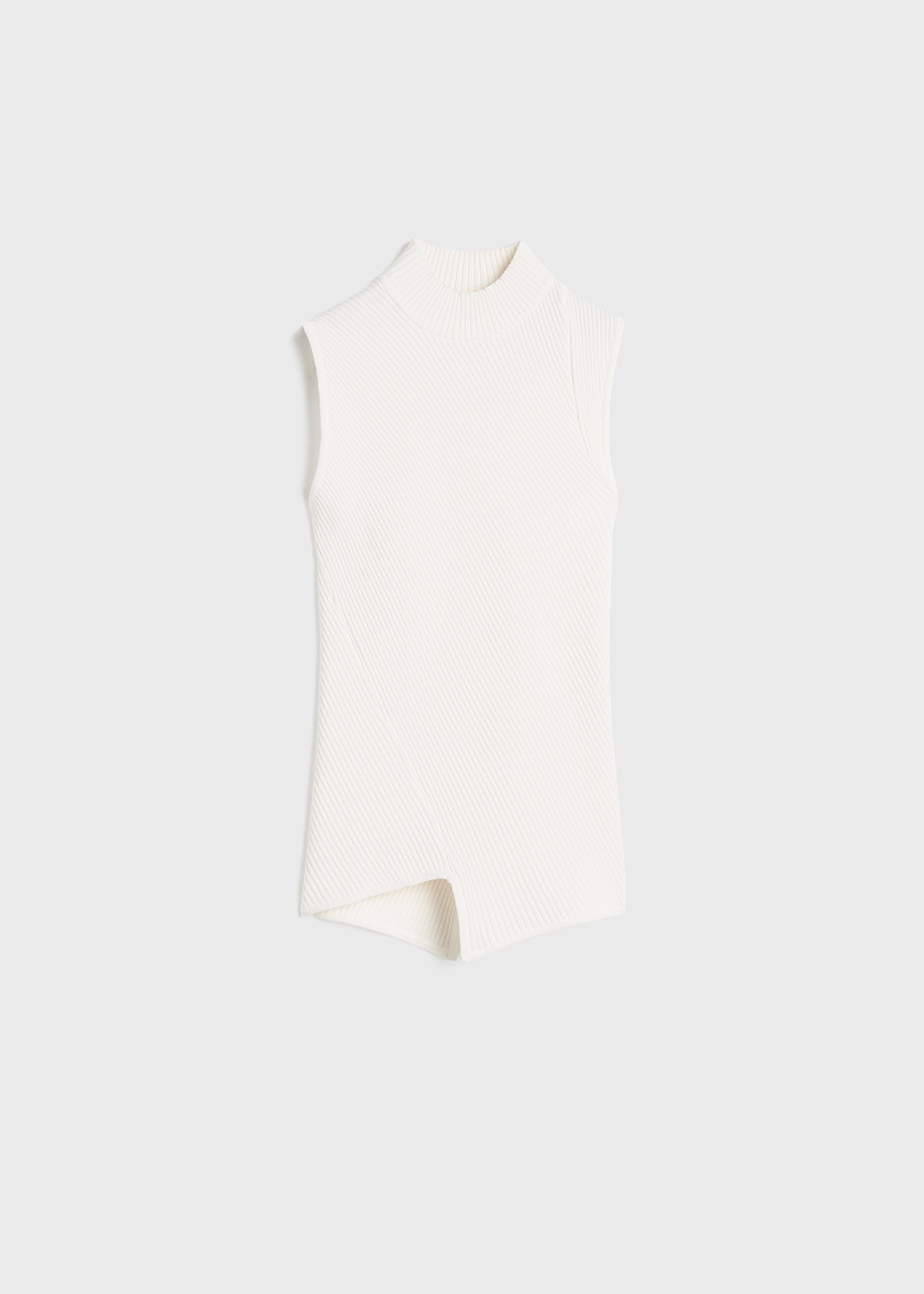 Asymmetric knit top meringue