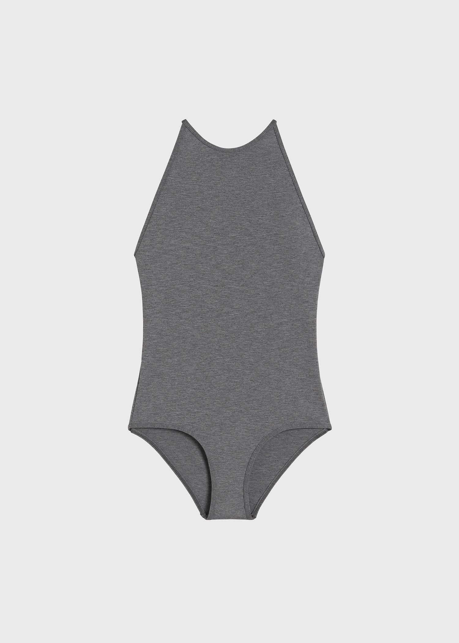 High neck swimsuit grey melange