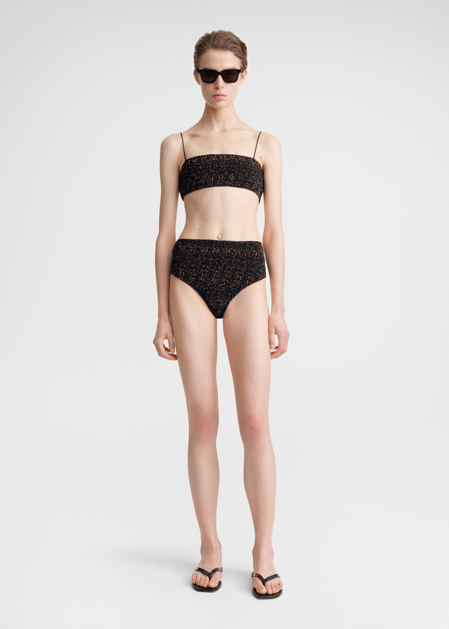Smocked bikini bottoms tortoise